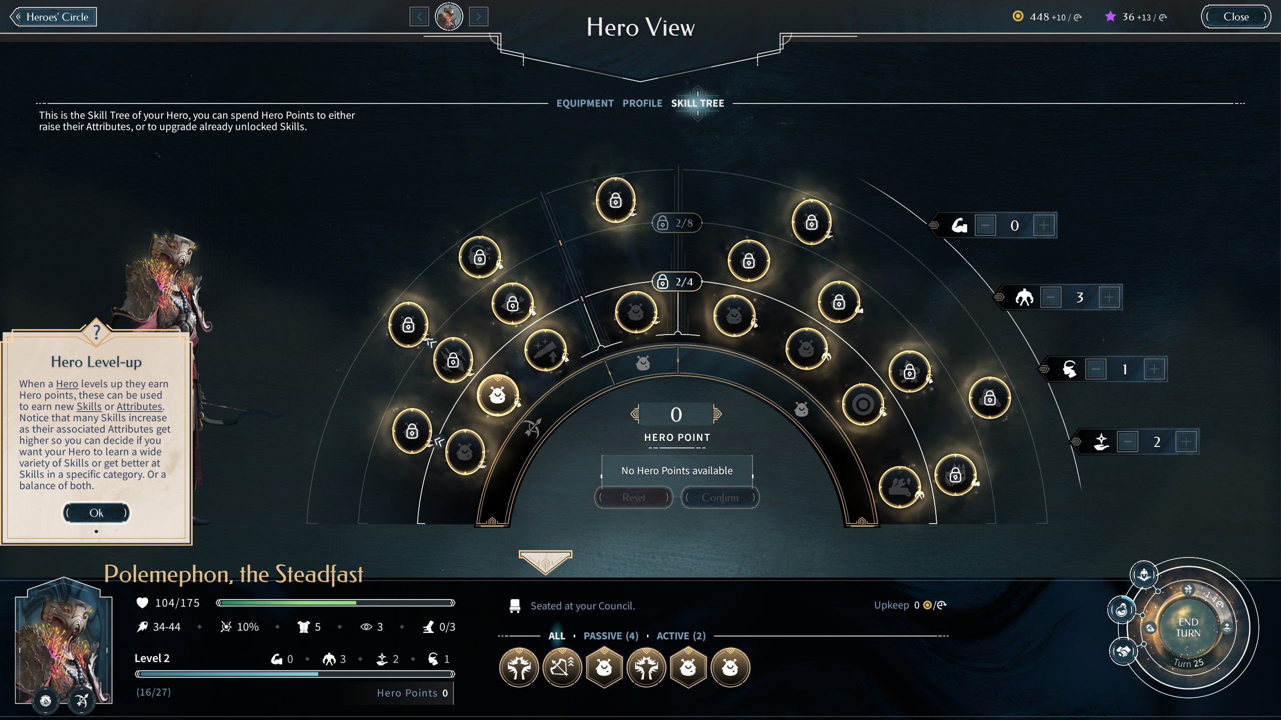 A hero's skill tree in Endless Legend 2.