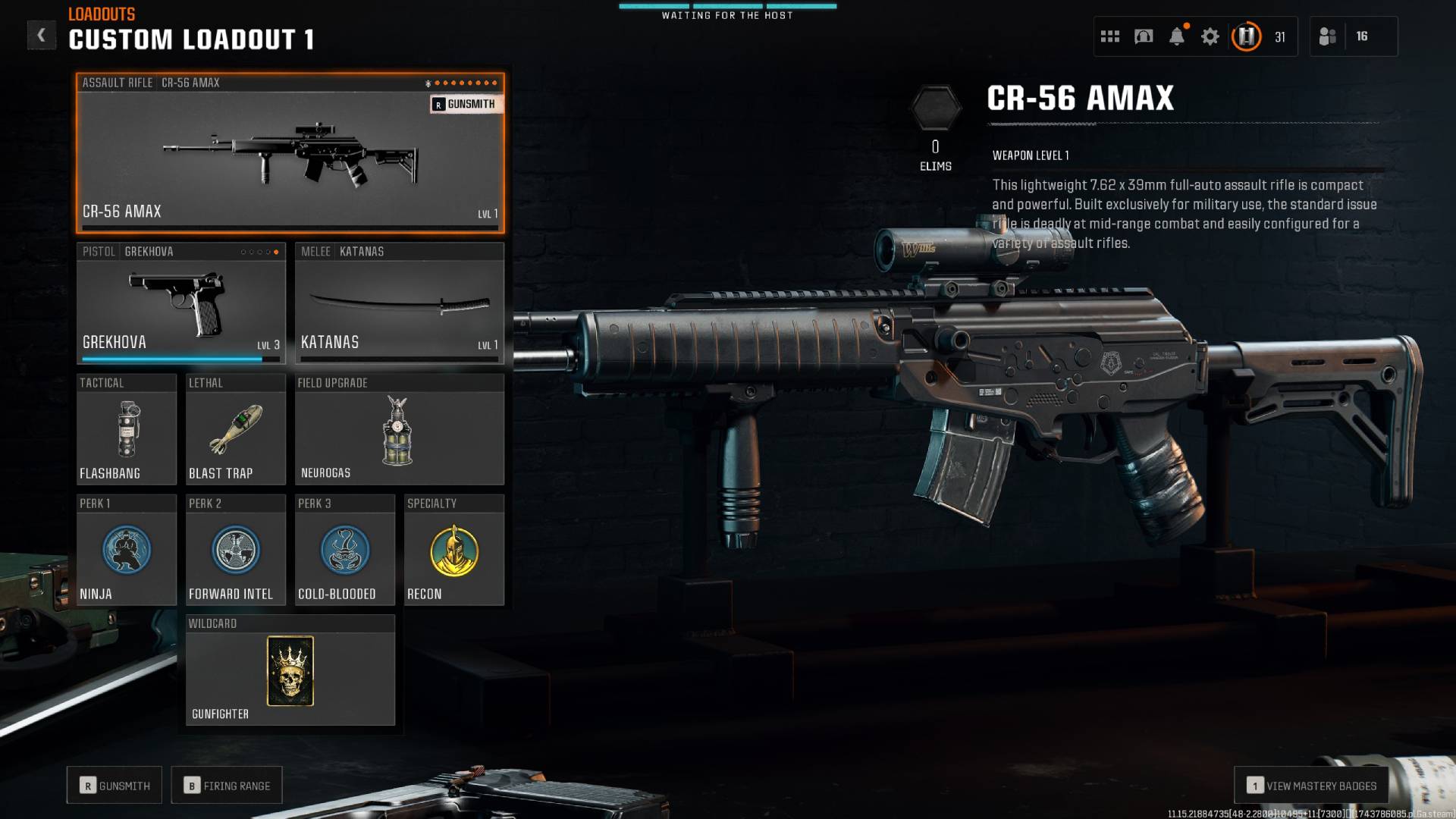 A menu shows the best class and loadout build for the CR56 AMAX in Black Ops 6