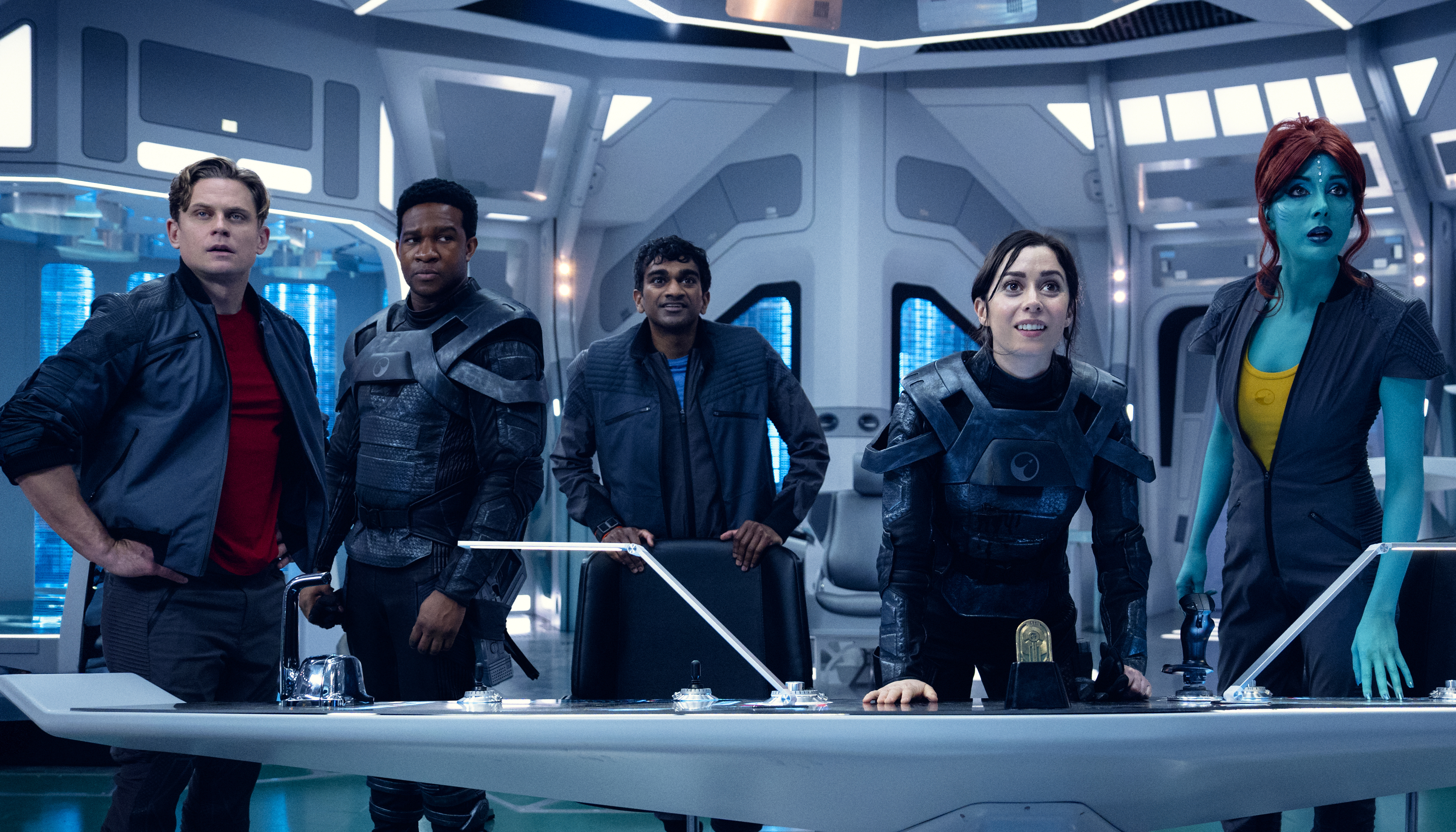 A sci-fi spaceship crew