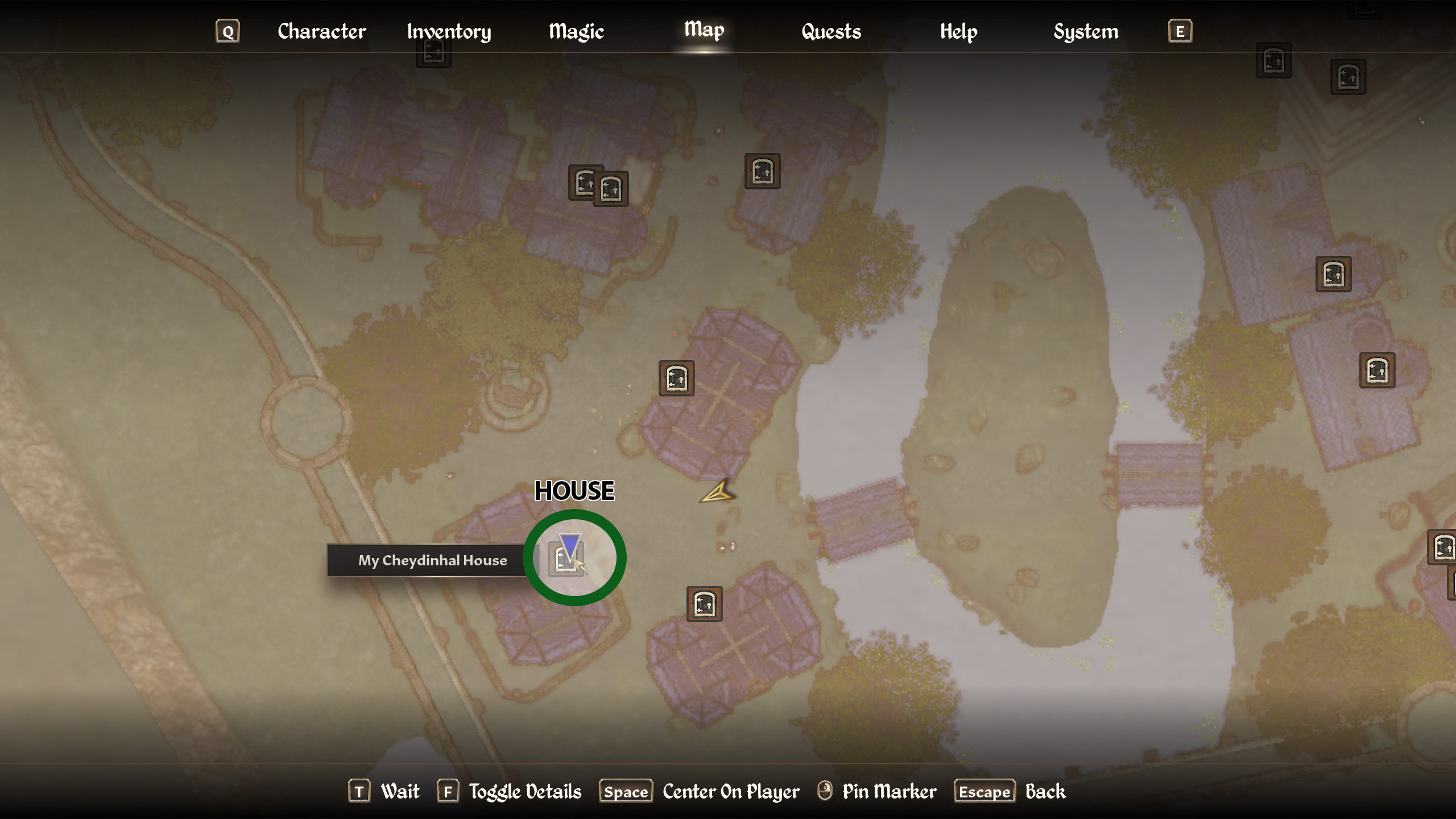 A map highlighting where you can buy the Cheydinhal house in Oblivion Remastered.