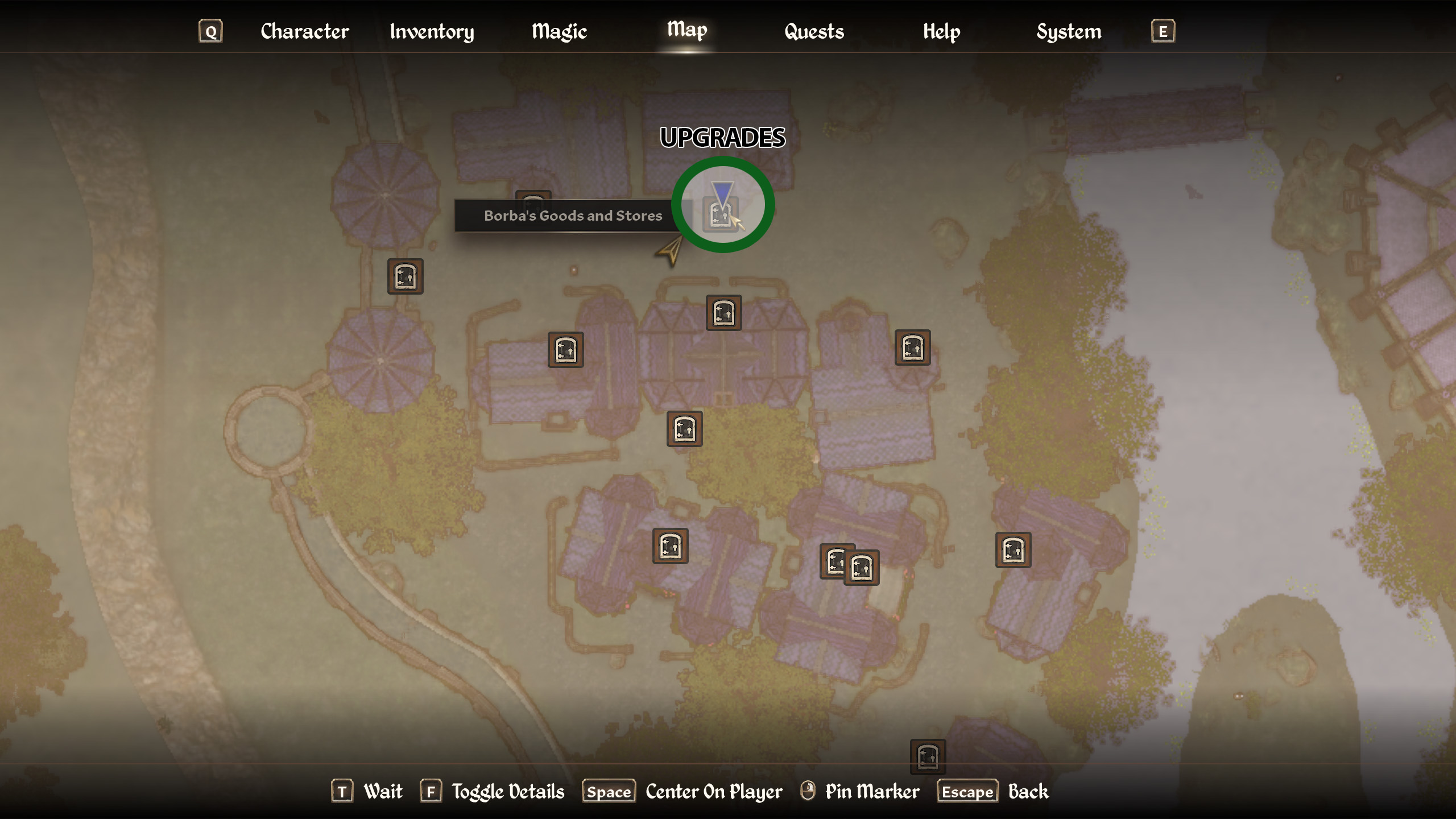 A map highlighting where to upgrade the Cheydinhal house in Oblivion Remastered.