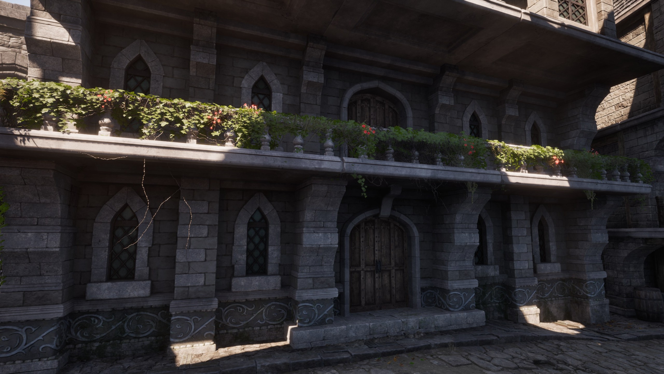 The exterior of the house in Skingrad in Oblivion Remastered.