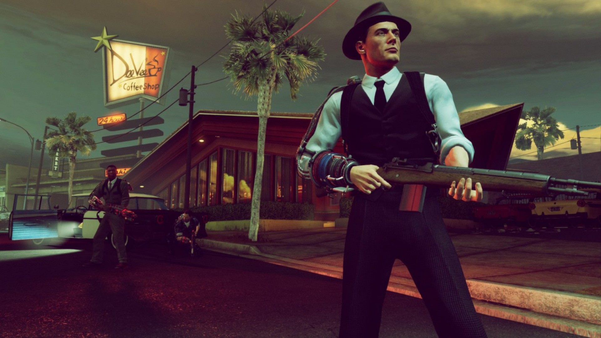 A man in a suit holding a shotgun in The Bureau: XCOM Declassified.