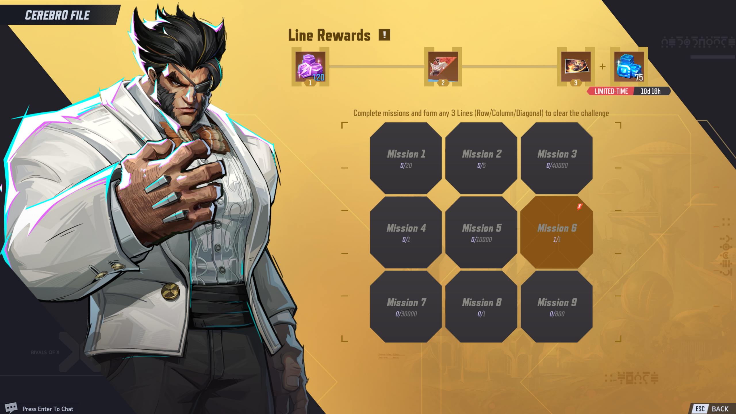 Marvel Rivals Cerebro Database event - The Wolverine Cerebro file missions.