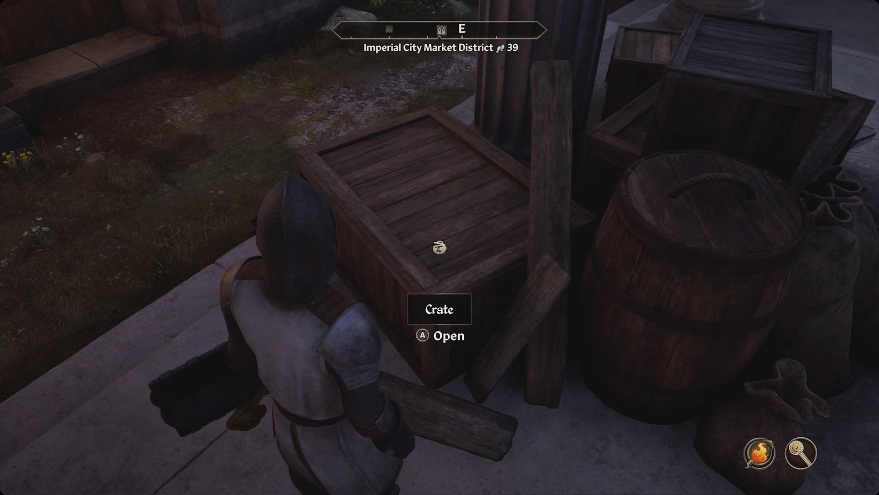 Oblivion Remastered opening a crate Oblivion Remastered opening a crate