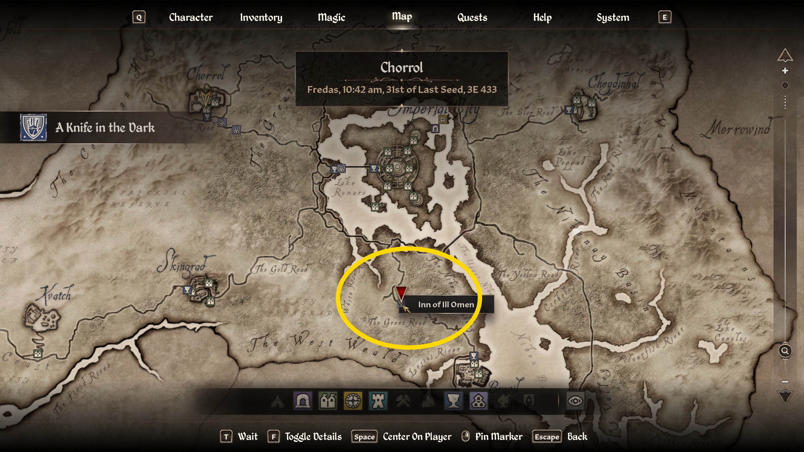 An Oblivion Remastered map shows where to go to join the Dark Brotherhood An Oblivion Remastered map shows where to go to join the Dark Brotherhood