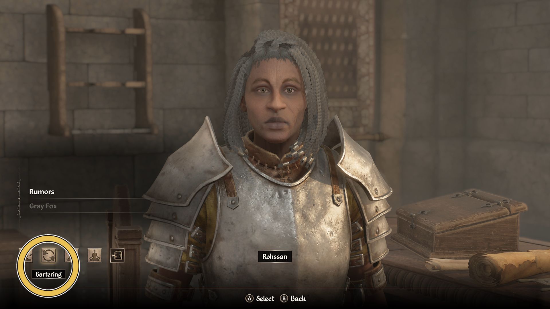 An image of the player character talking to Rohassan in Oblivion Remastered. 