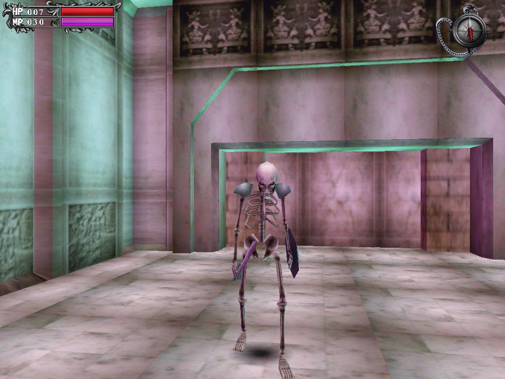Lunacid: Tears of the Moon screenshot showing skeleton enemy approaching player