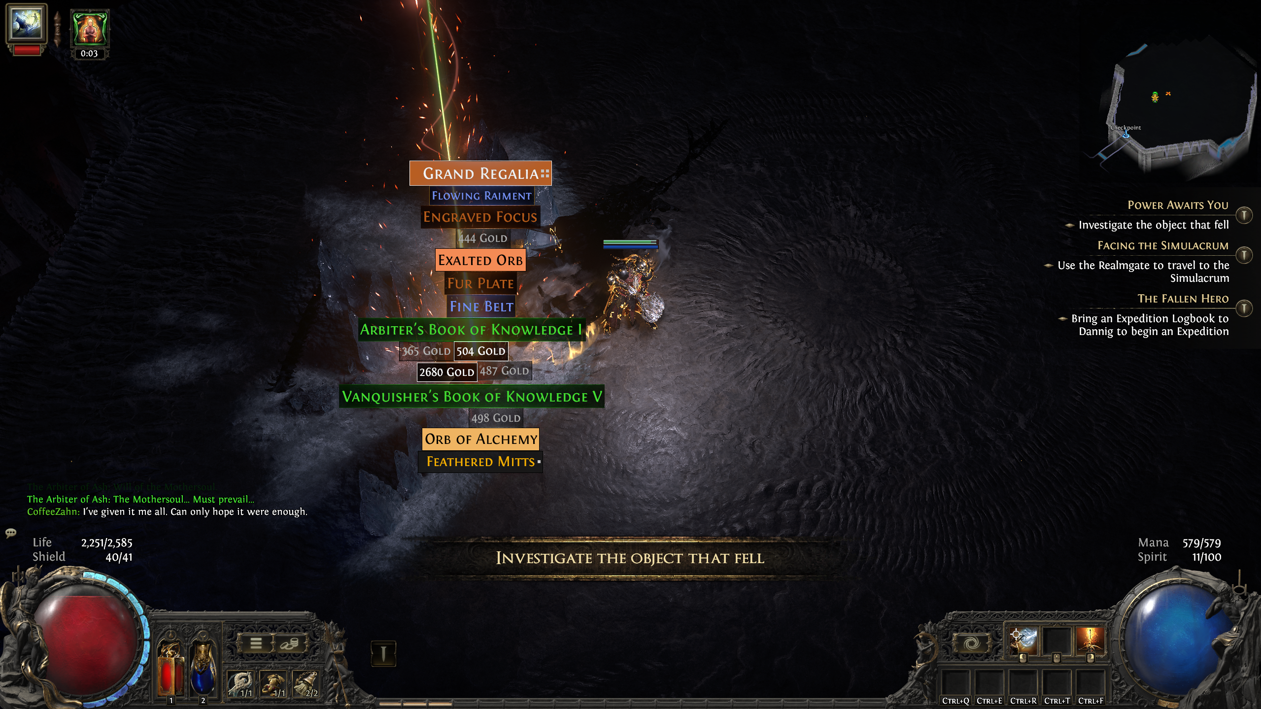 PoE2 Dawn of the Hunt endgame - A pile of loot from beating the Arbiter.