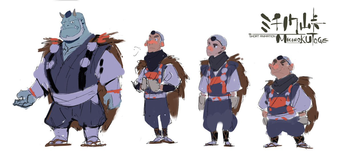 Character sheet for a large blue oni monk as seen in Michinoku-toge.