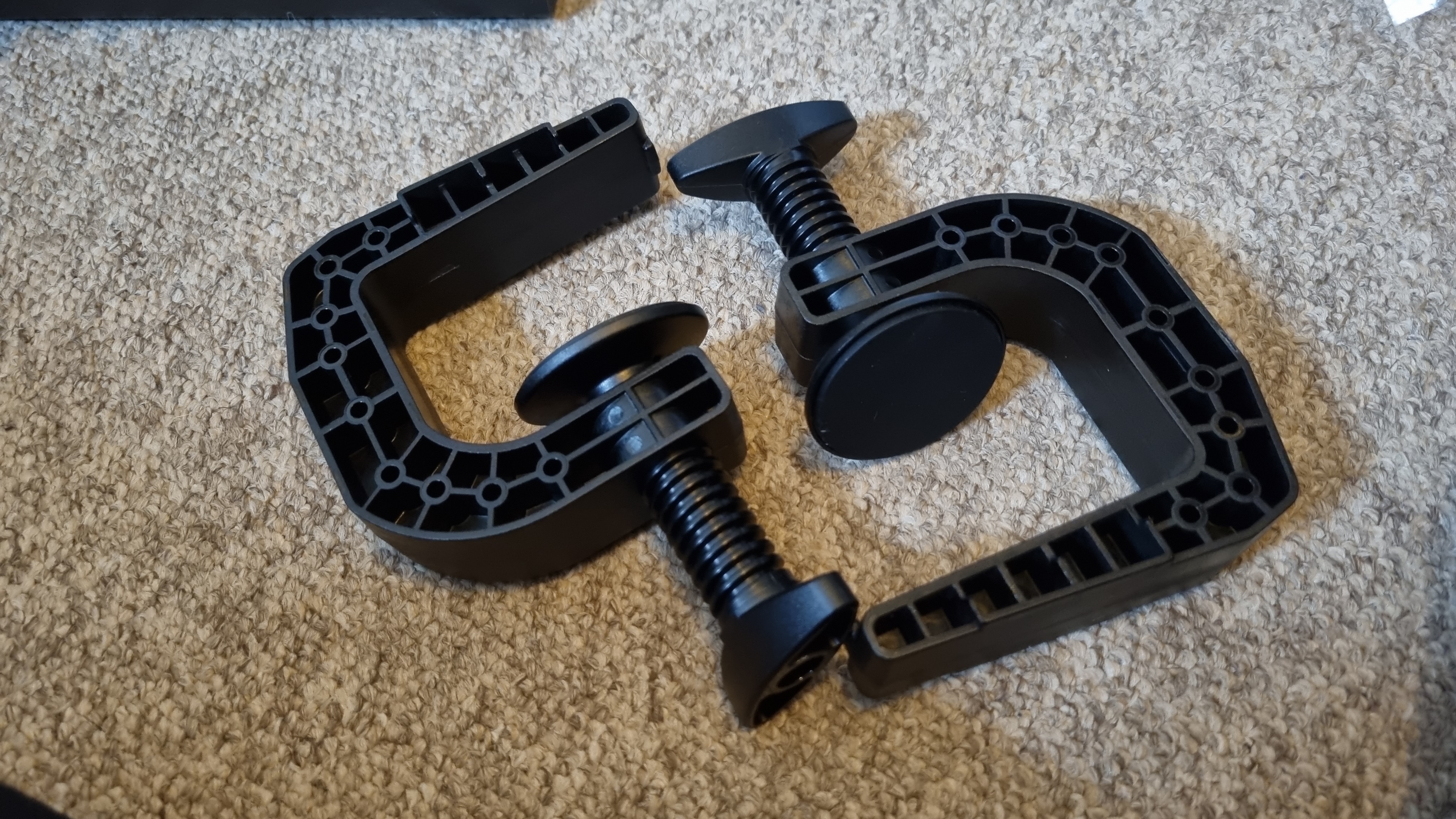 The desk mounts for the Thrustmaster T598 direct drive racing wheelbase