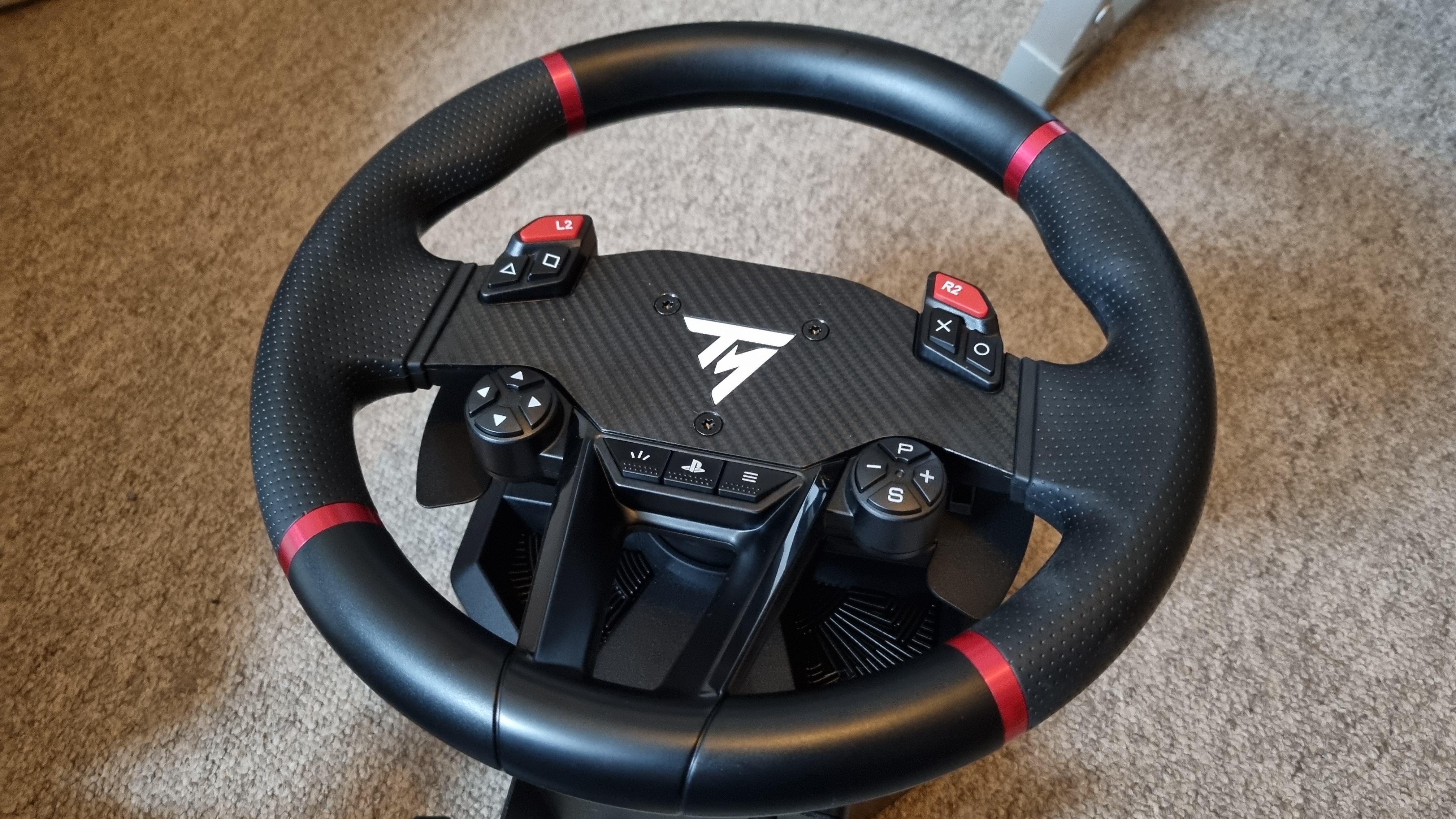 The wheel rim of the Thrustmaster T598 direct drive wheel bundle