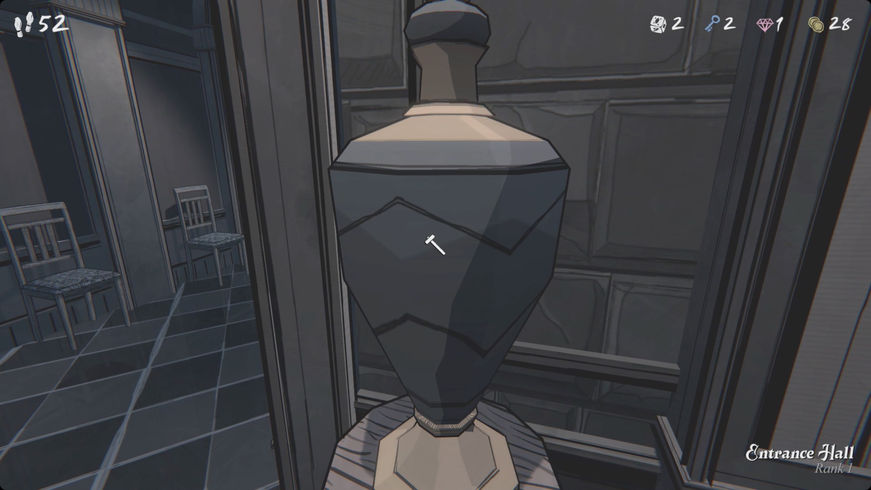 Blue Prince smashing the vase in the Entrance Hall Blue Prince smashing the vase in the Entrance Hall