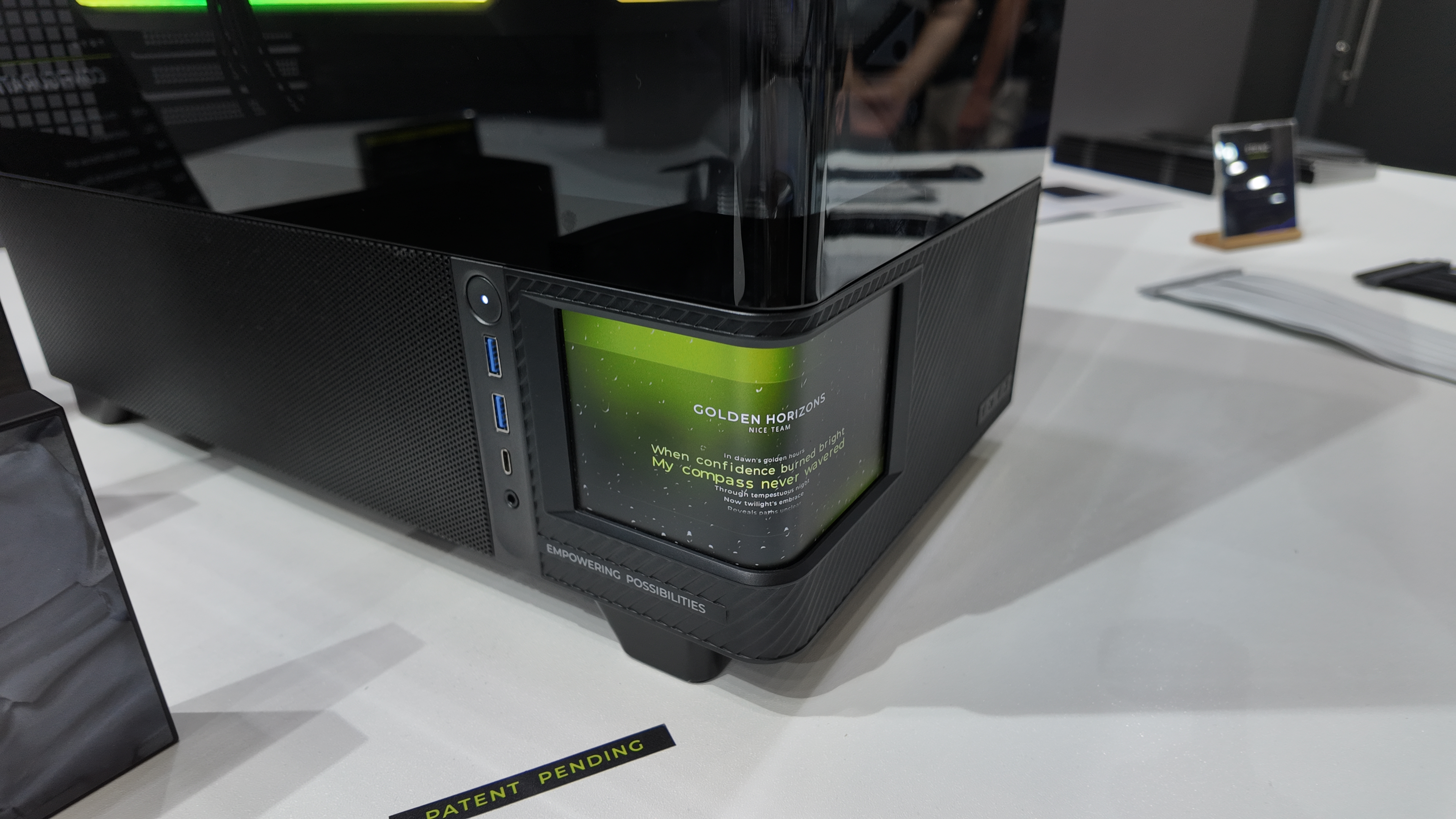 Tryx's Computex 2025 booth, showcasing various new PC cases and coolers.