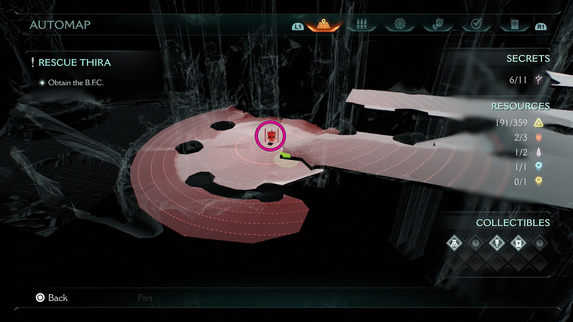 A Doom: The Dark Ages screenshot showing the location of Chapter 14’s leader on the map. A Doom: The Dark Ages screenshot showing the location of Chapter 14’s leader on the map.