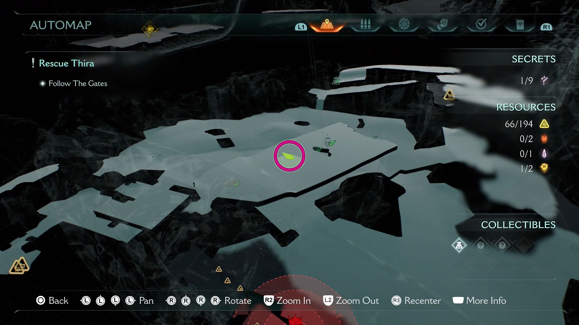 A Doom: The Dark Ages screenshot showing the location on the map of where you find the entrance to the room where the second leader in Chapter 17 is located. A Doom: The Dark Ages screenshot showing the location on the map of where you find the entrance to the room where the second leader in Chapter 17 is located.