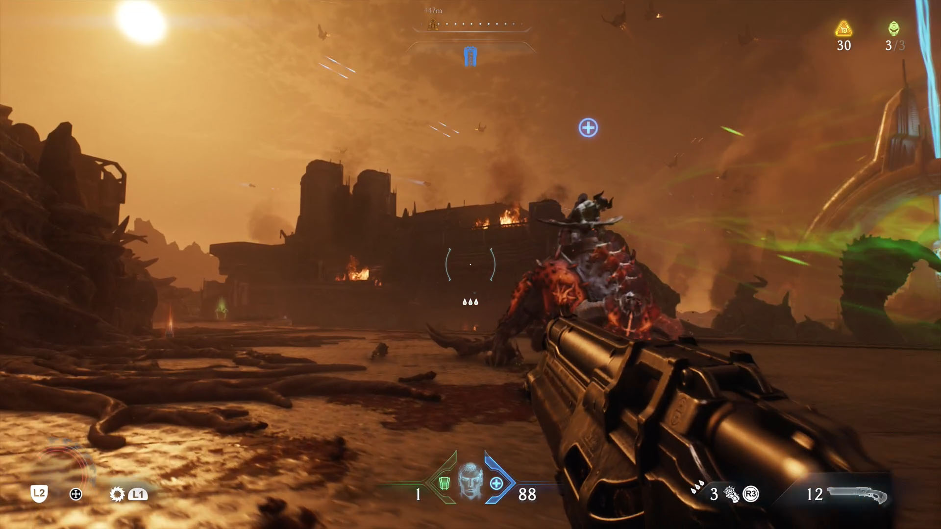 An image showing a demon riding a beast with a plus sign floating over their head. They are a unique kind of enemy called leader in Doom: The Dark Ages. An image showing a demon riding a beast with a plus sign floating over their head. They are a unique kind of enemy called leader in Doom: The Dark Ages.