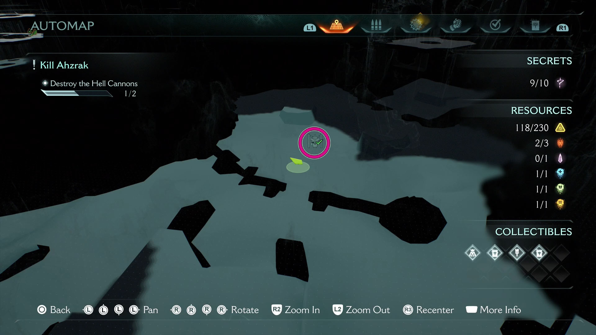 A Doom: The Dark Ages screenshot showing the game’s map and where the leader in chapter 10 is located. A Doom: The Dark Ages screenshot showing the game’s map and where the leader in chapter 10 is located.