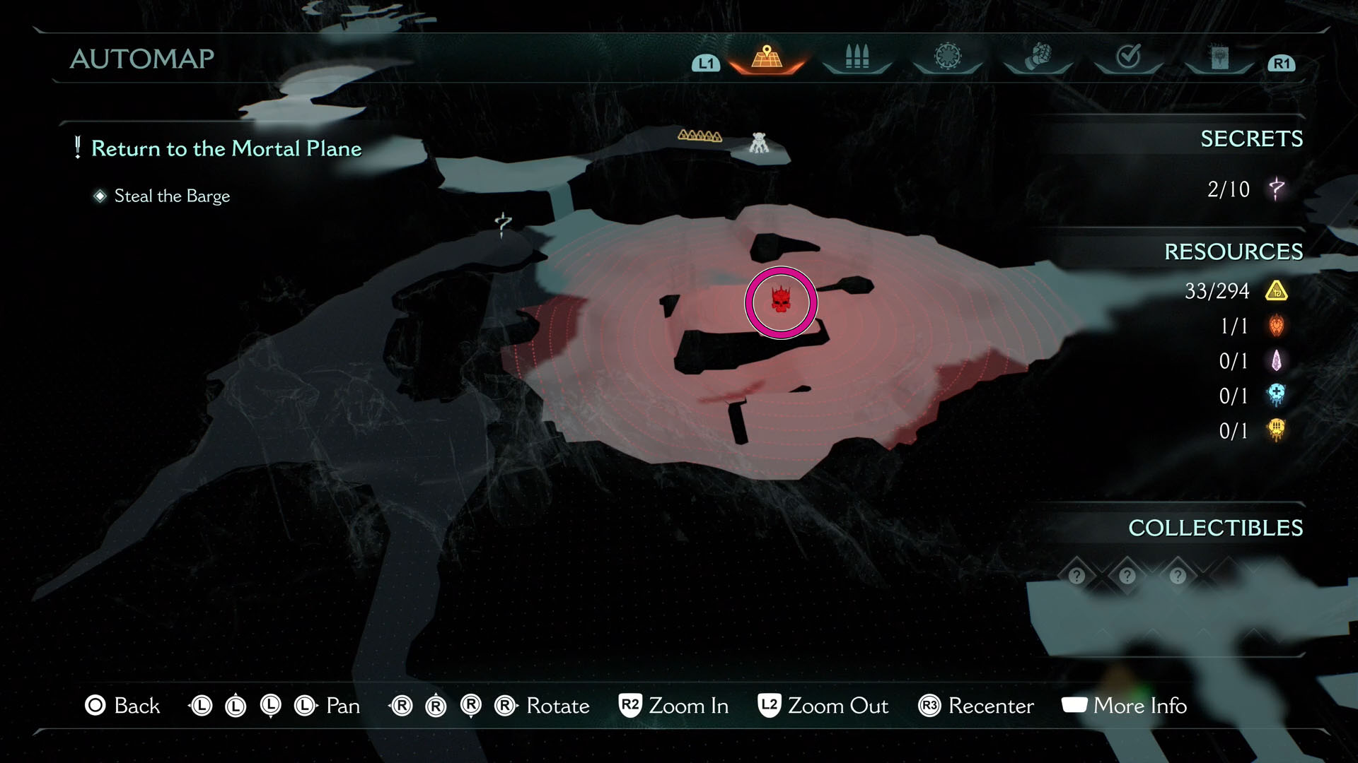 A Doom: The Dark Ages screenshot showing the map of chapter 19 and where the leader is located. A Doom: The Dark Ages screenshot showing the map of chapter 19 and where the leader is located.