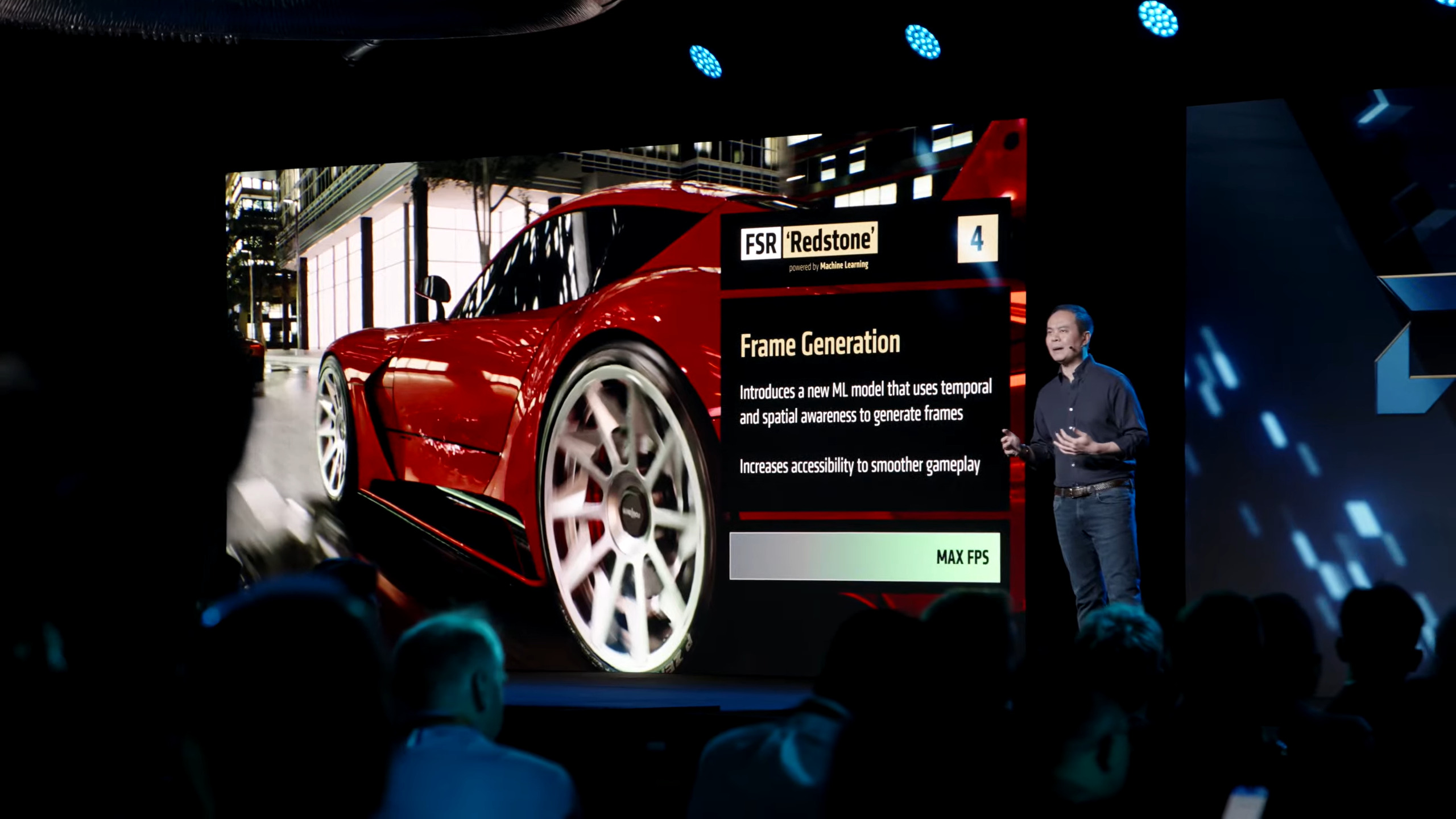 AMD at Computex 2025 announcing FSR 4's Redstone update