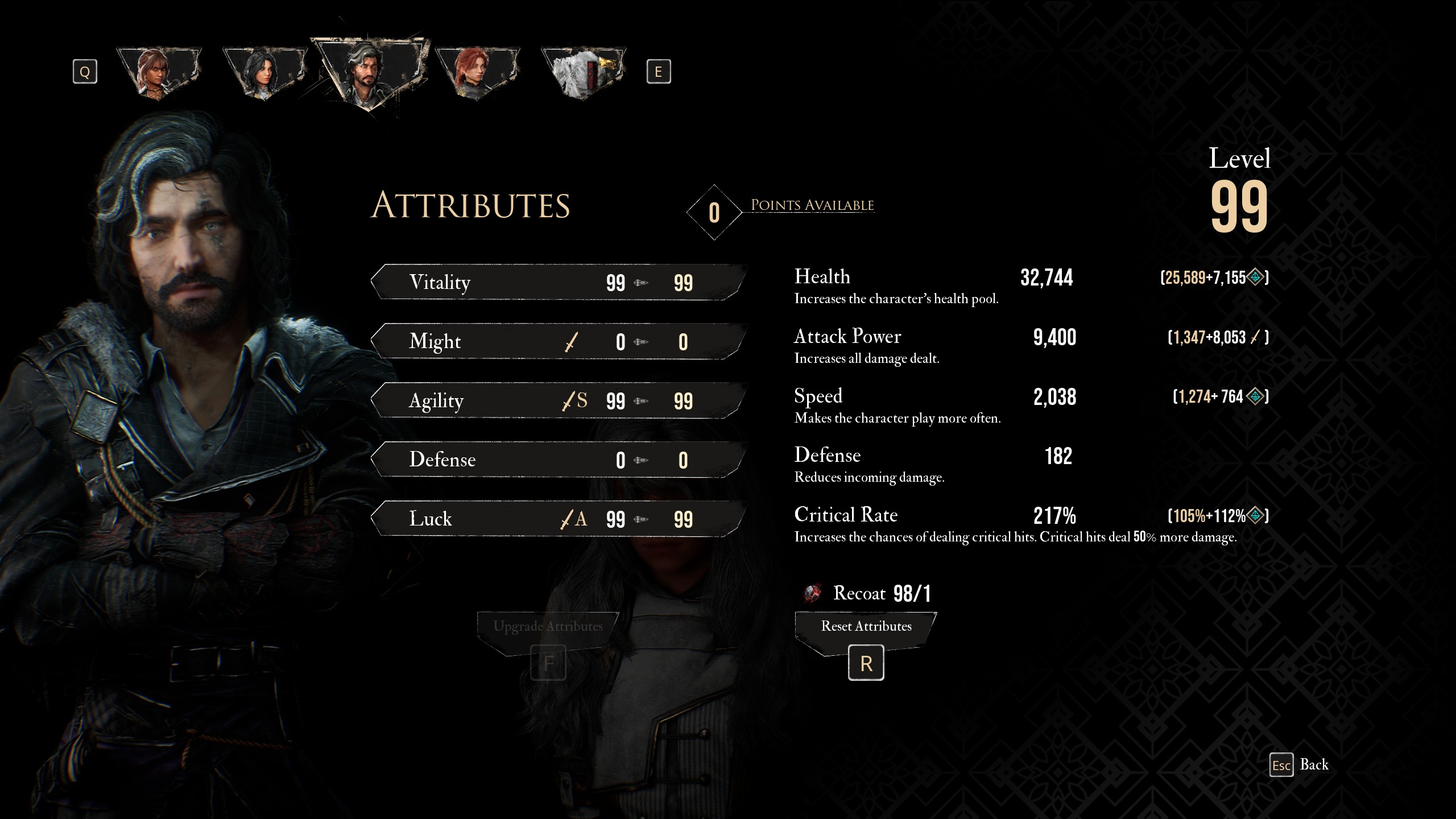A menu shows the best attributes for Verso in the best Verso build in Clair Obscur Expedition 33 A menu shows the best attributes for Verso in the best Verso build in Clair Obscur Expedition 33