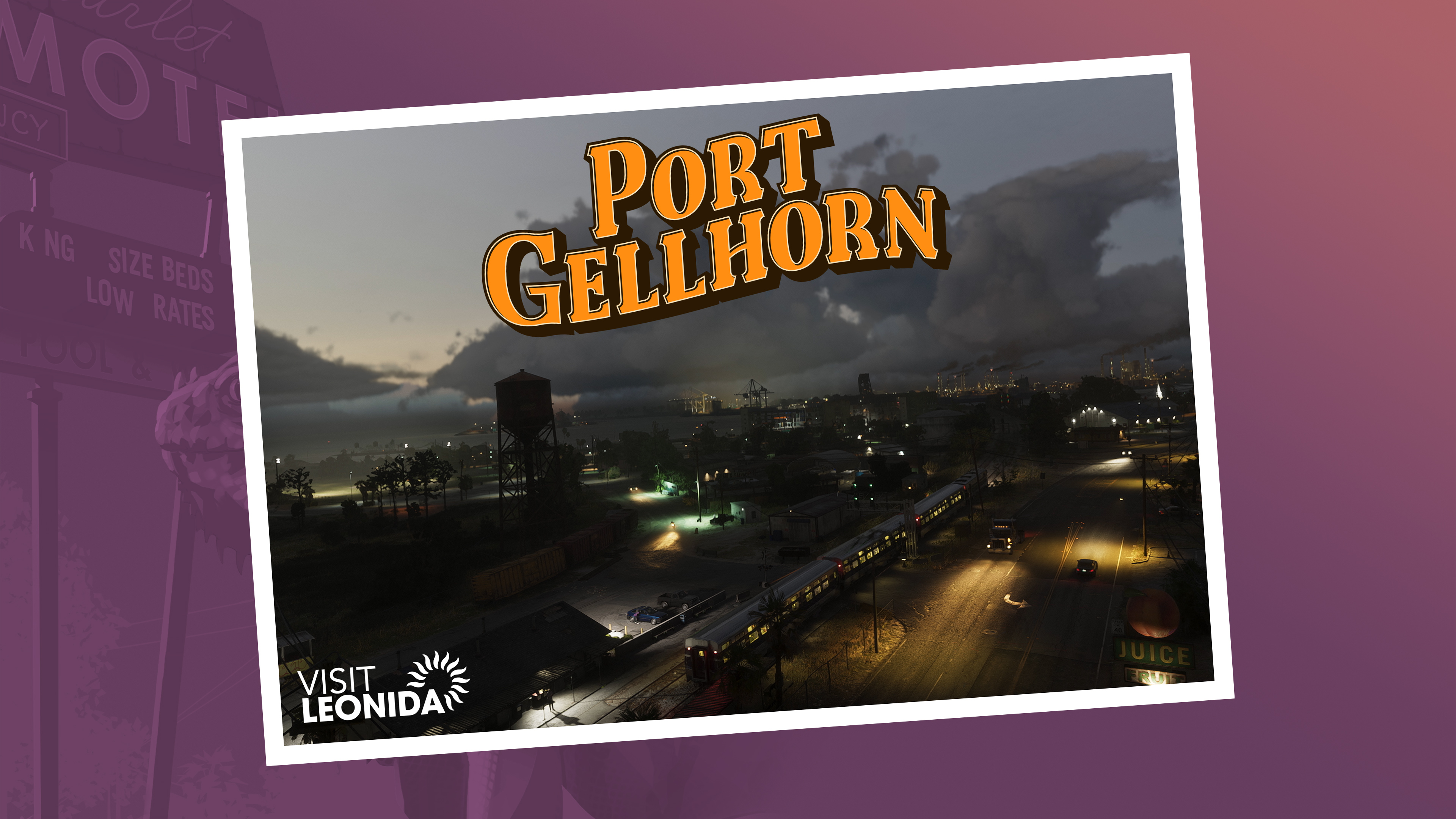A postcard for Port Gellhorn in Grand Theft Auto 6.