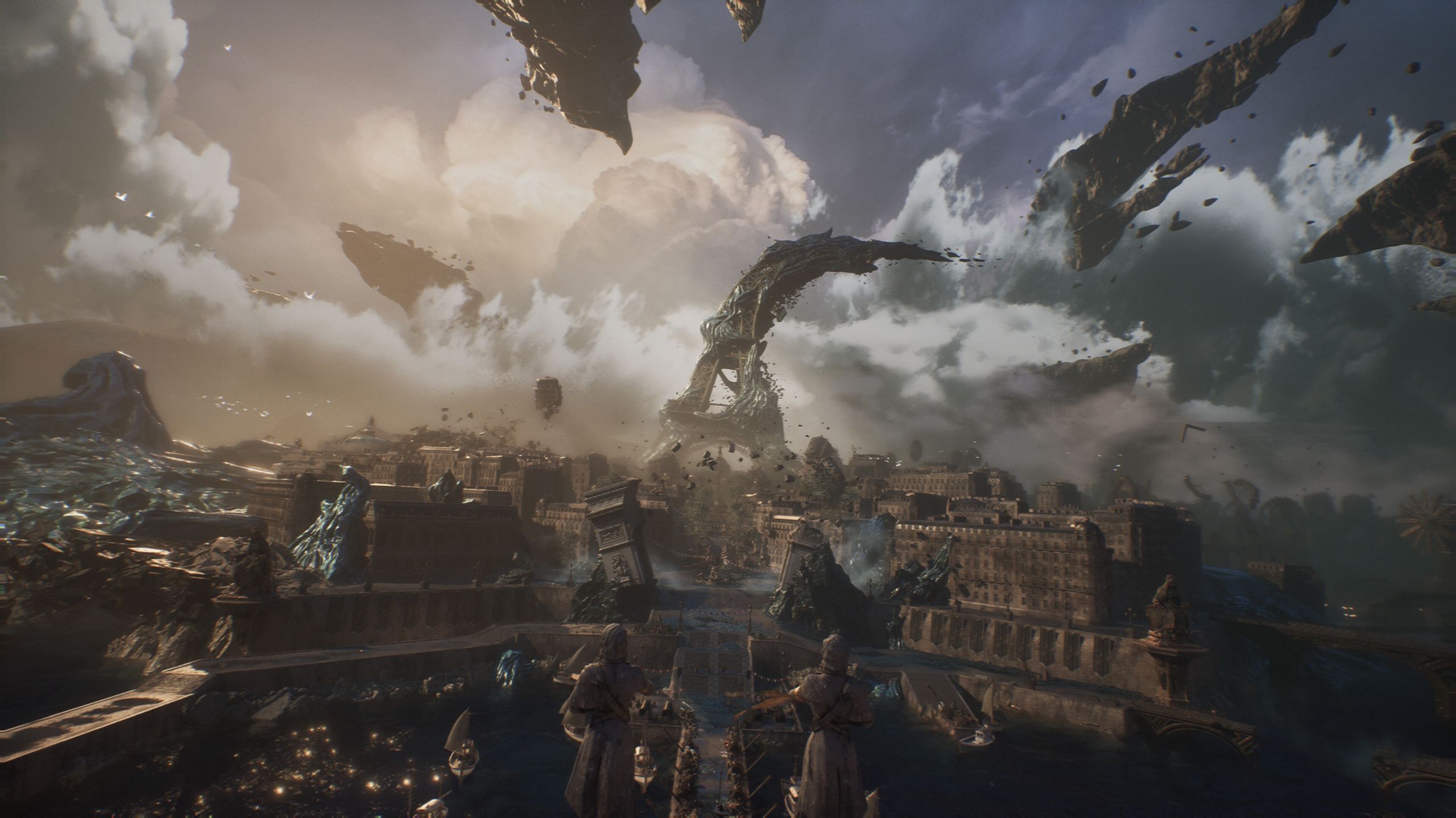 A warped and bent version of the Eiffel Tower