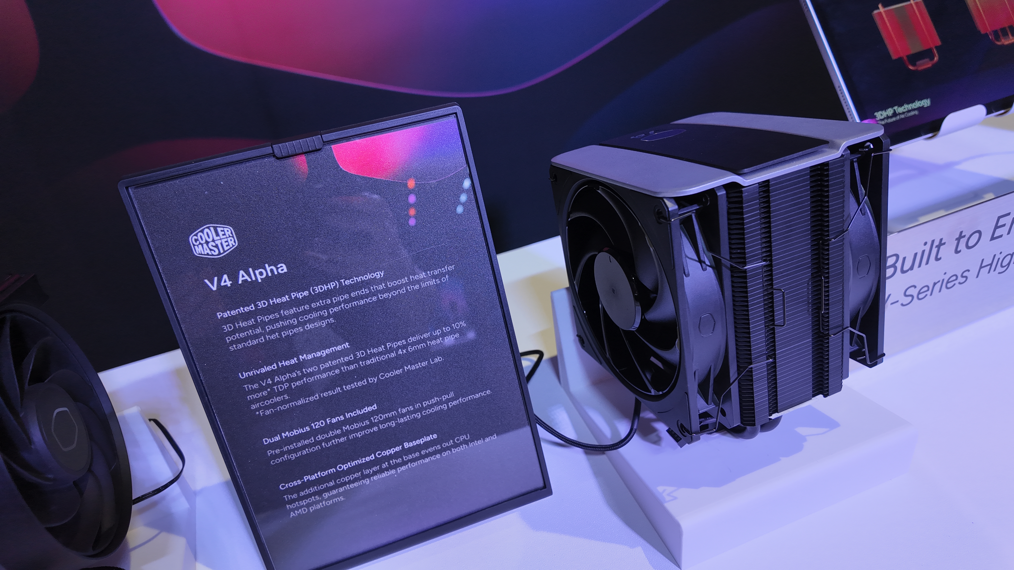 A Cooler Master diagram showing 3DHP technology with an air cooler featuring said tech.