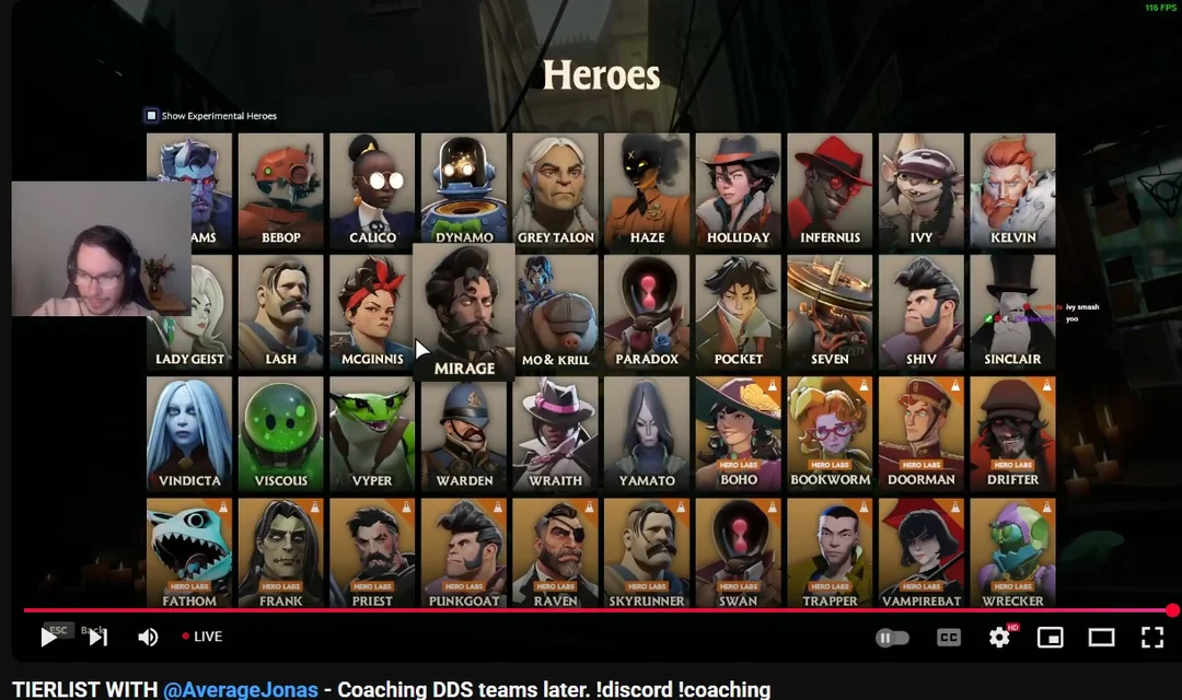 An accidentally-leaked image of Deadlock's upcoming roster.
