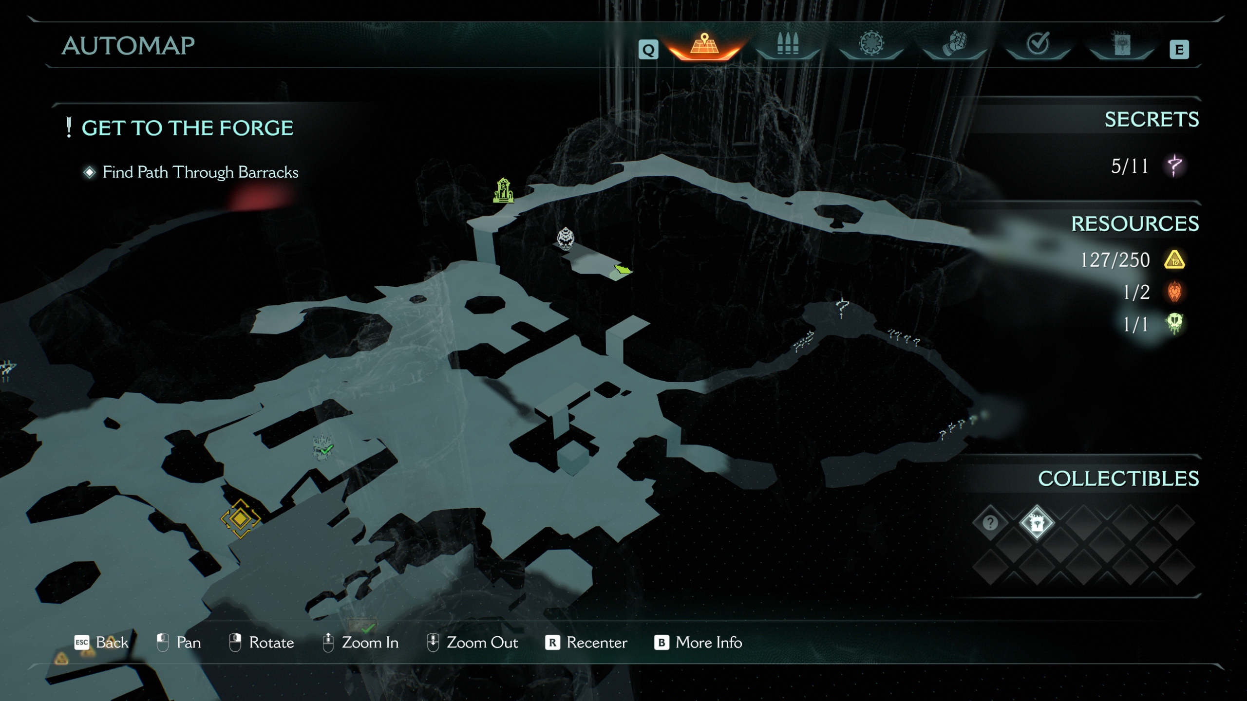 Doom: The Dark Ages Abyssal Forest secrets - A map pointing to a life sigil on a high ledge.