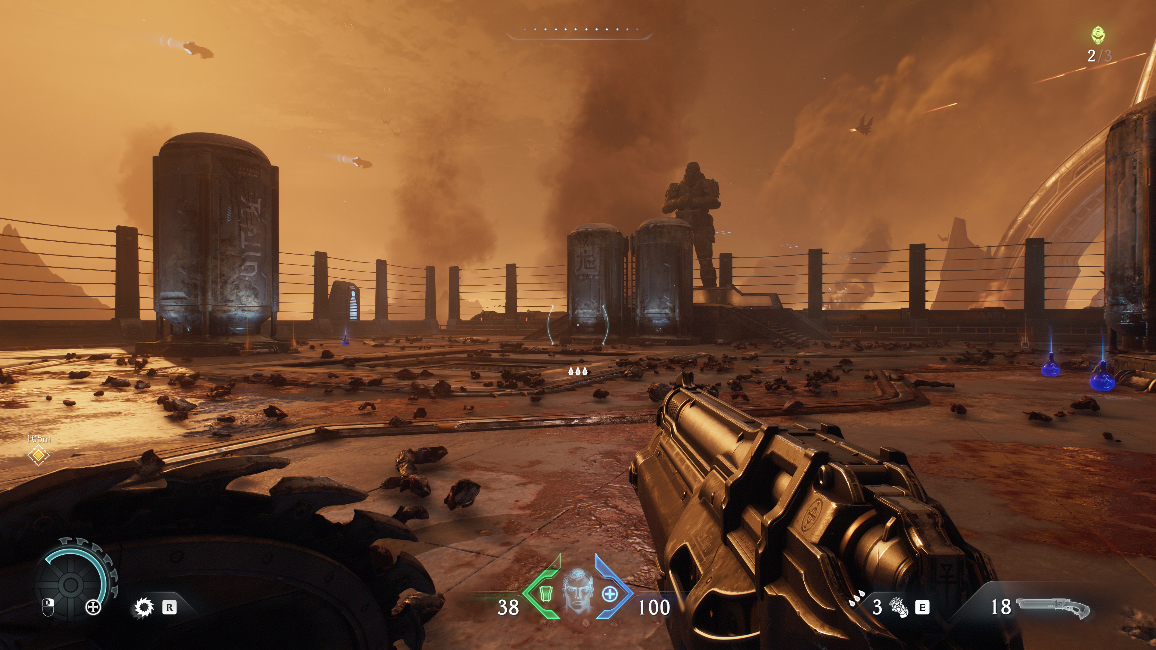 A screenshot from the PC version of Doom: The Dark Ages, using the Ultra quality preset
