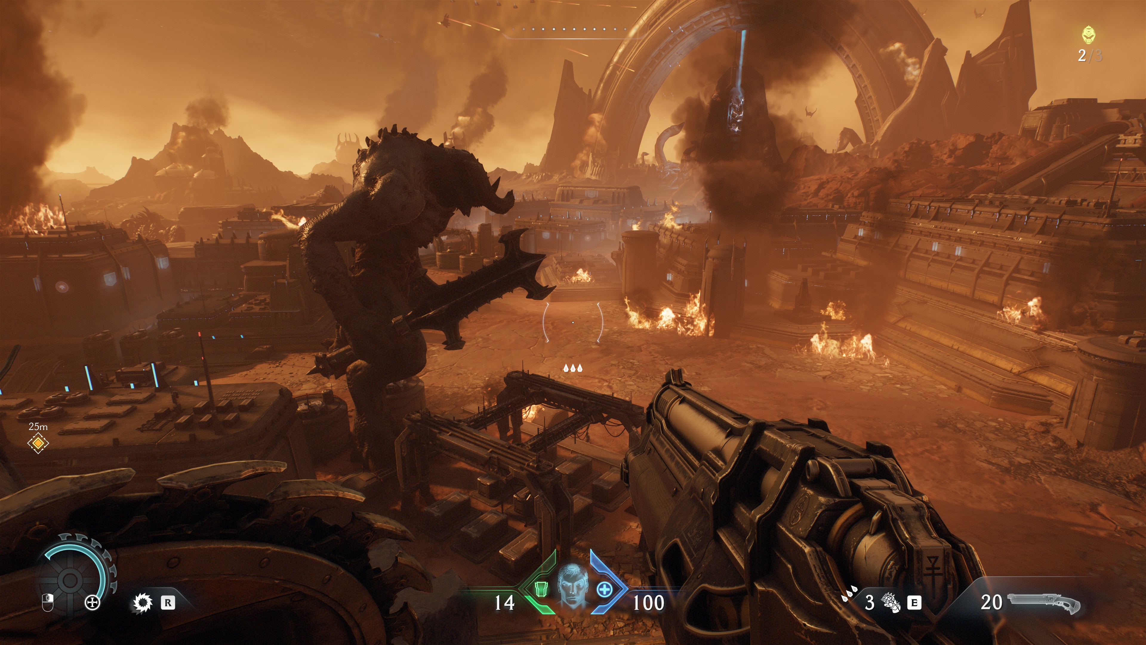 A screenshot from the PC version of Doom: The Dark Ages, using the Ultra quality preset