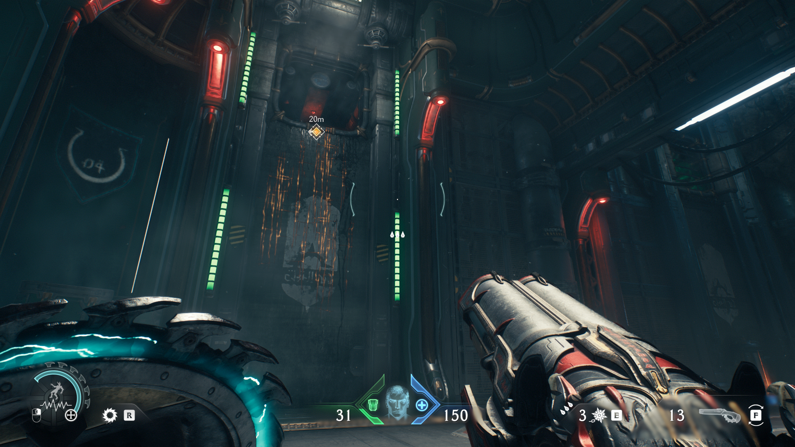 Doom: The Dark Ages Chapter 12 secrets - A climbing wall leading to a vent in the lower floors of the Command Station.