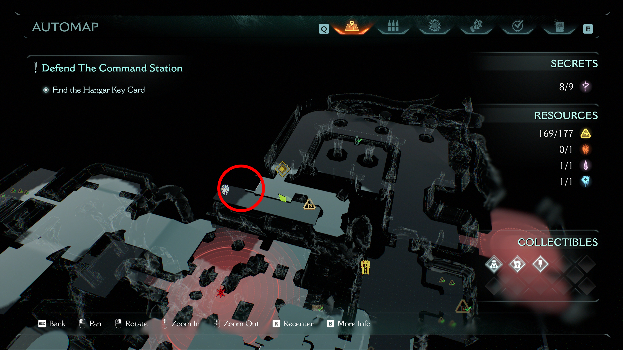 Doom: The Dark Ages Chapter 12 secrets - A map pointing the location of a ruby and gold in a hidden area beneath a hallway.
