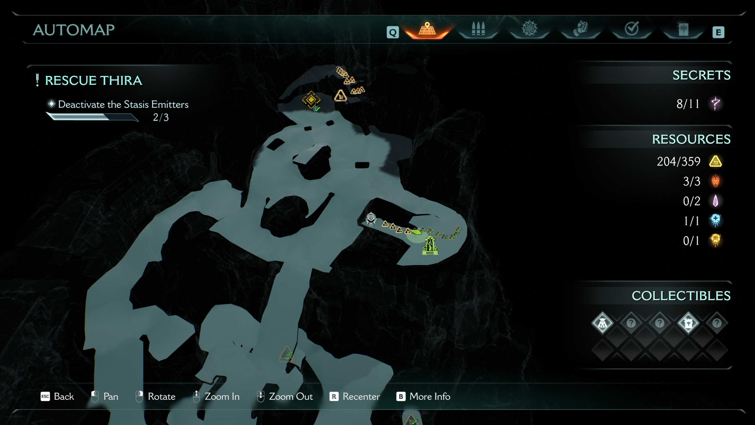 Doom: The Dark Ages Chapter 14 secrets - A map showing a life sigil next to a Sentinel Shrine.