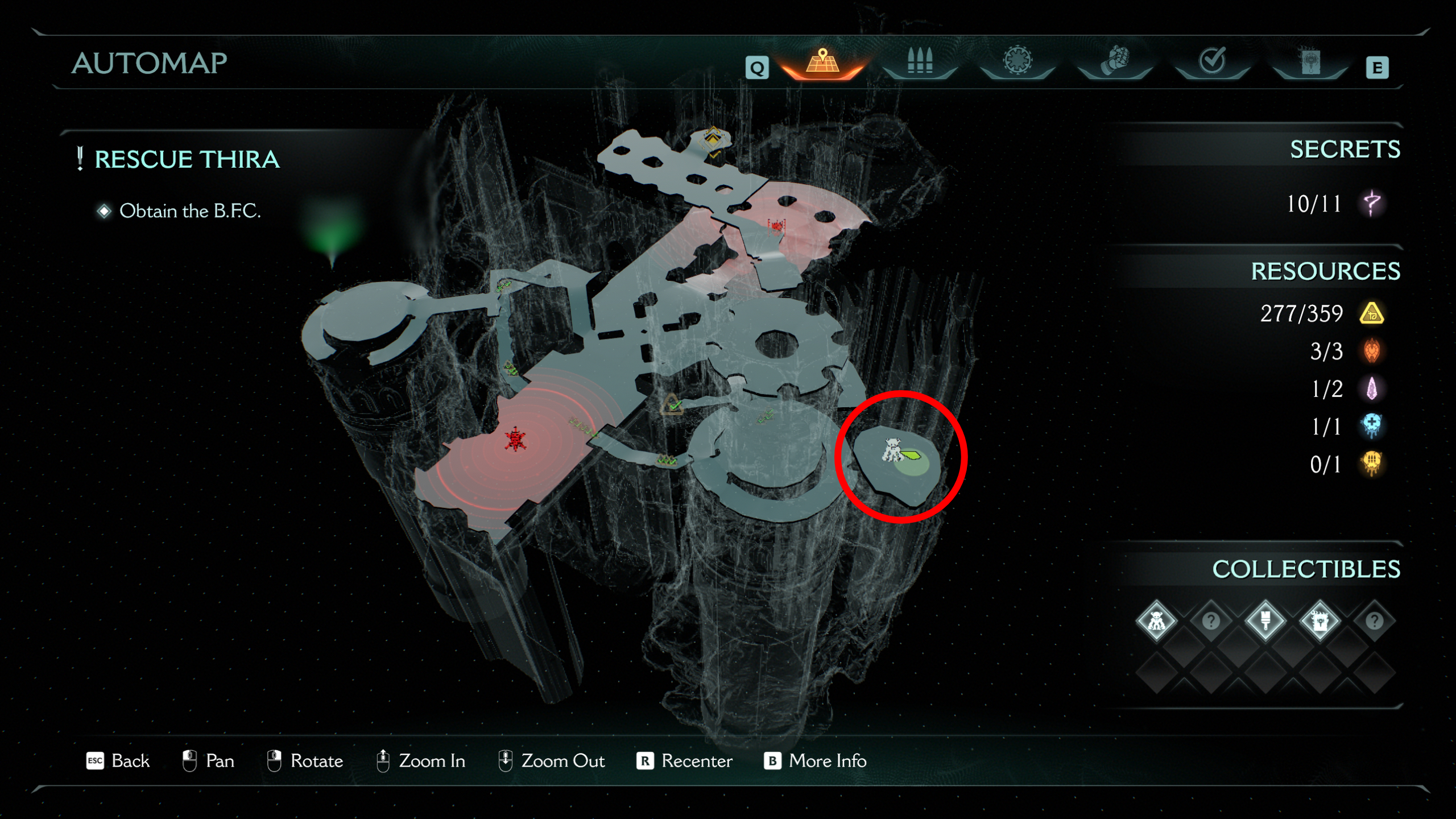 Doom: The Dark Ages Chapter 14 secrets - A map highlighting a tower with the Revenant action figure near it.