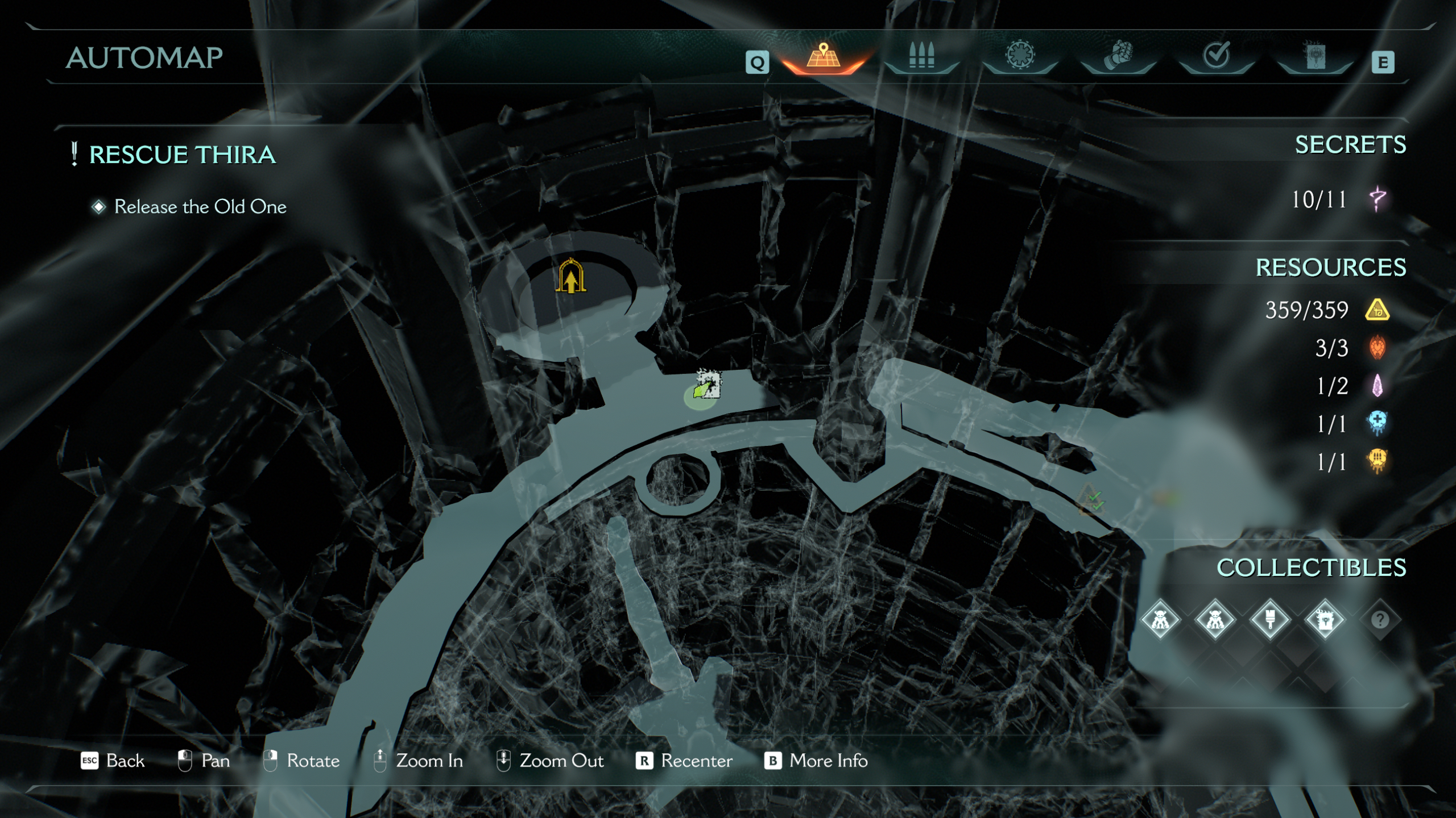 Doom: The Dark Ages Chapter 14 secrets - A map with a codex icon near a lift to continue the mission.