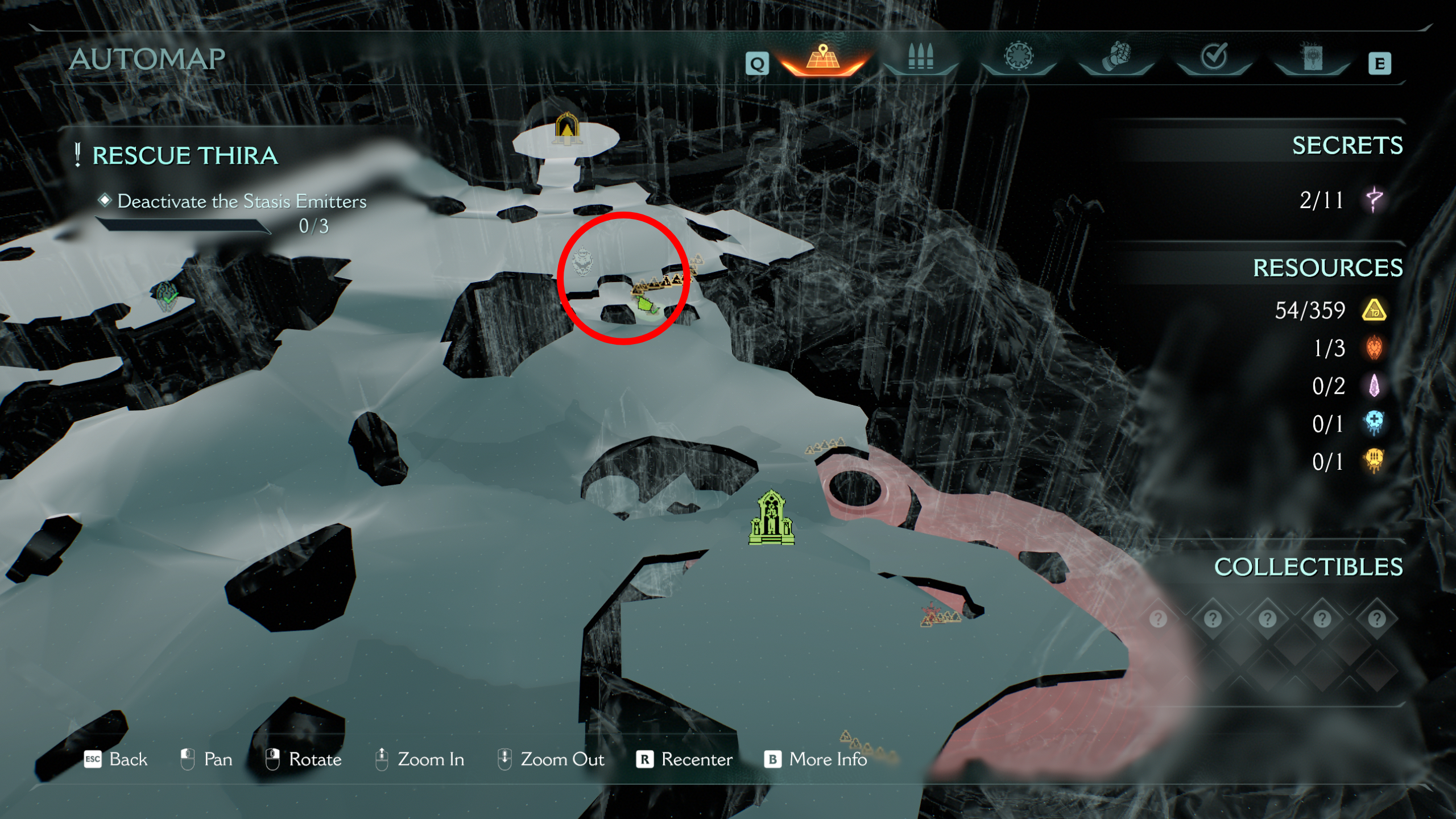 Doom: The Dark Ages Chapter 14 secrets - A map showing you where to find a life sigil near a Sentinenl Shrine on an island.