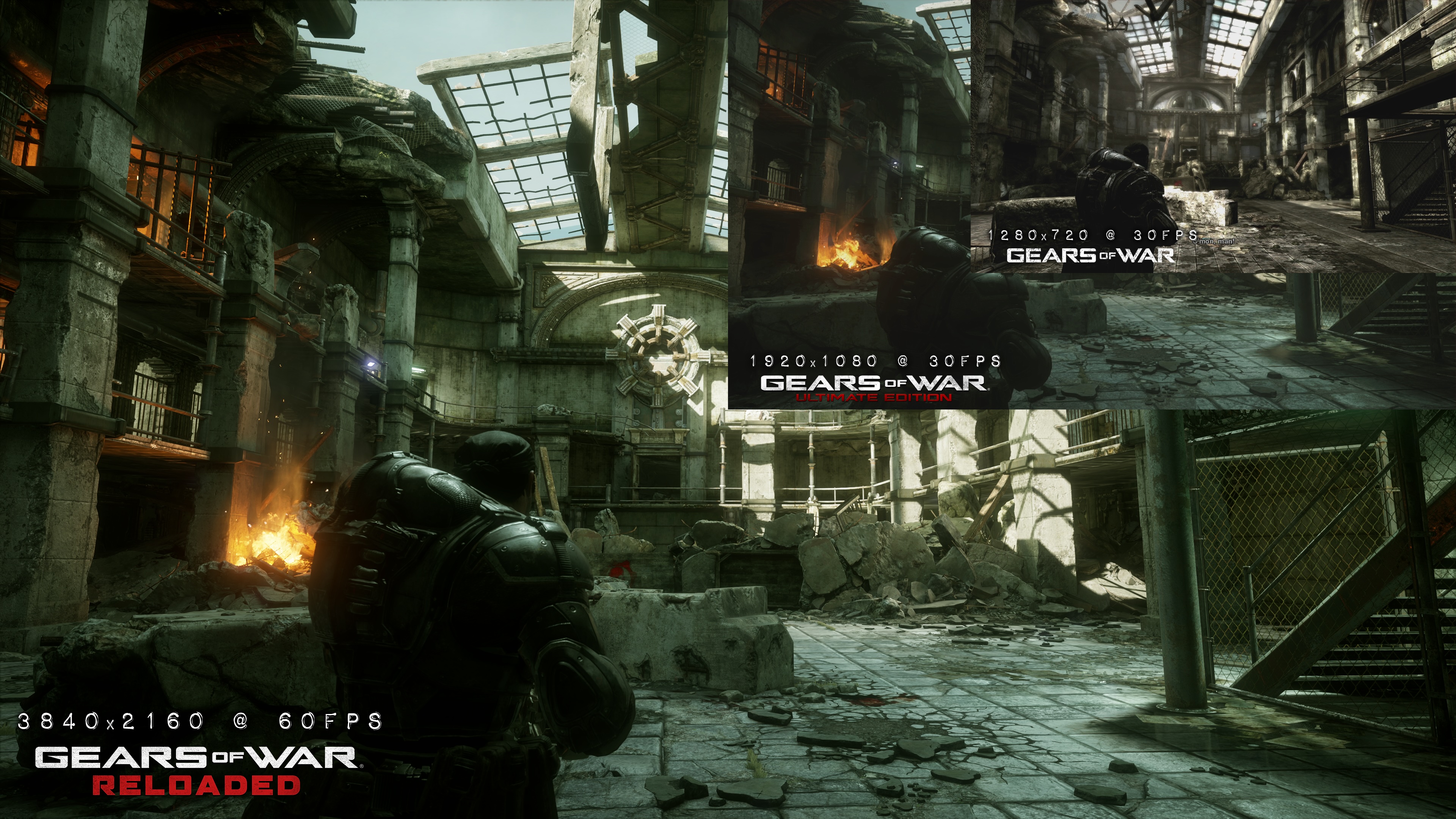 Gears of War comparison shots between remaster and regular Gears of War comparison shots between remaster and regular