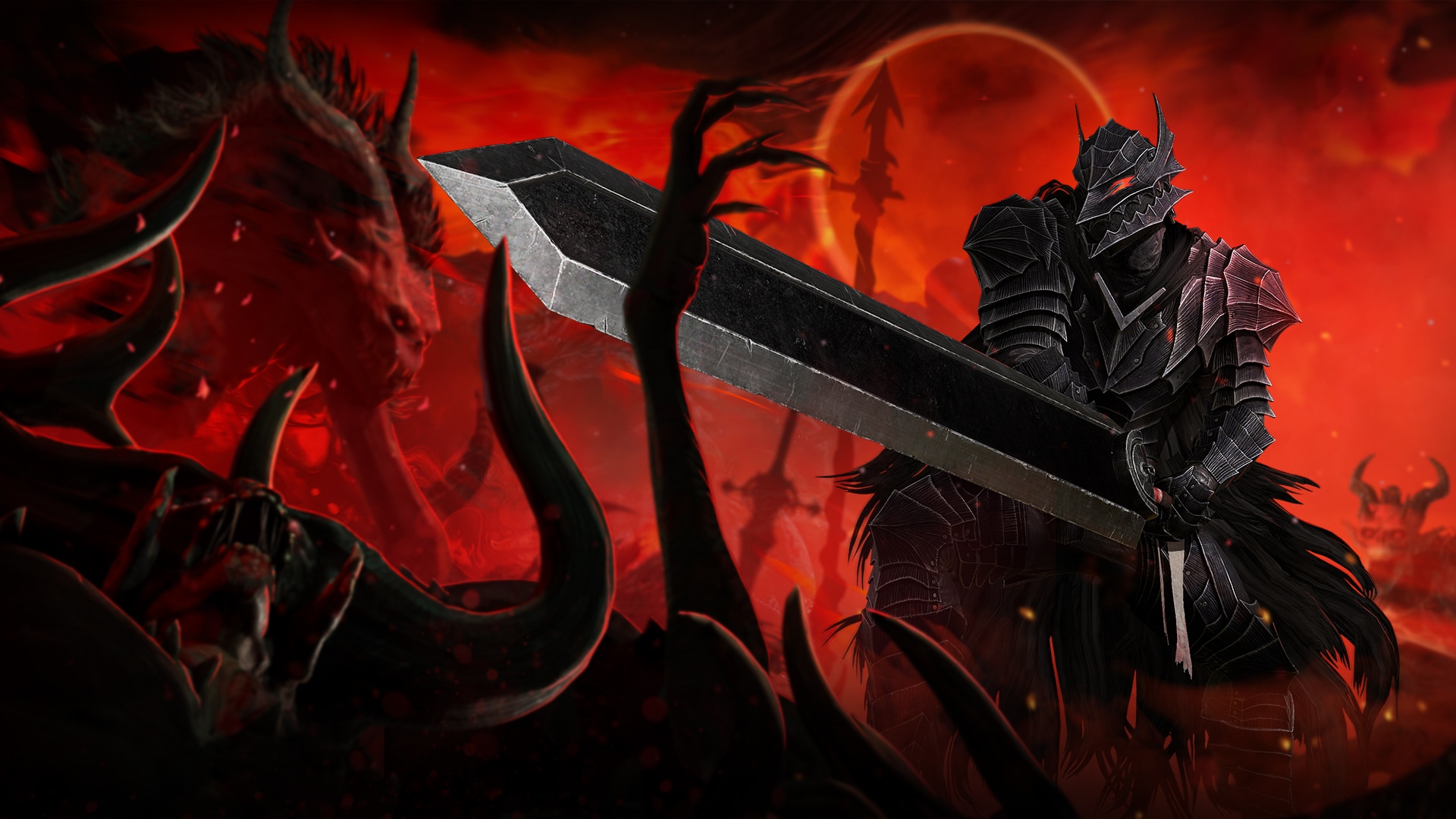 Concept art for the Diablo 4/Diablo Immortal limited-time crossover with Berserk, featuring a character wearing Guts’ Berserker armor and wielding a large sword. Concept art for the Diablo 4/Diablo Immortal limited-time crossover with Berserk, featuring a character wearing Guts’ Berserker armor and wielding a large sword.
