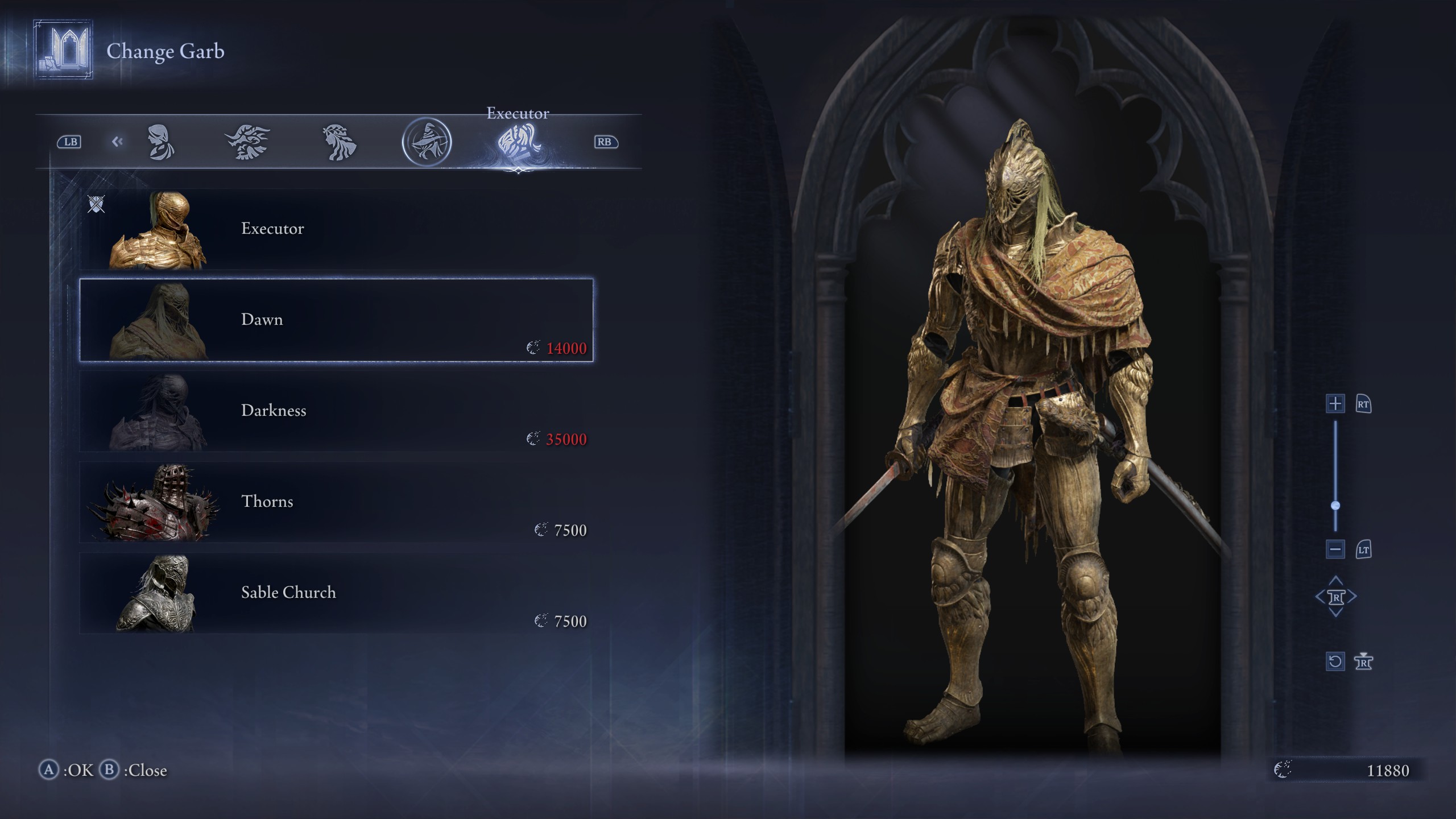 Elden Ring Nightreign outfits - Dawn Executor