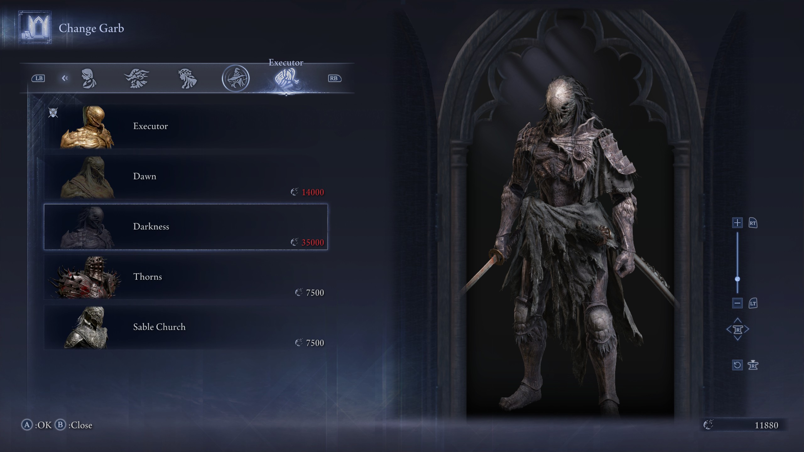 Elden Ring Nightreign outfits - Darkness Executor