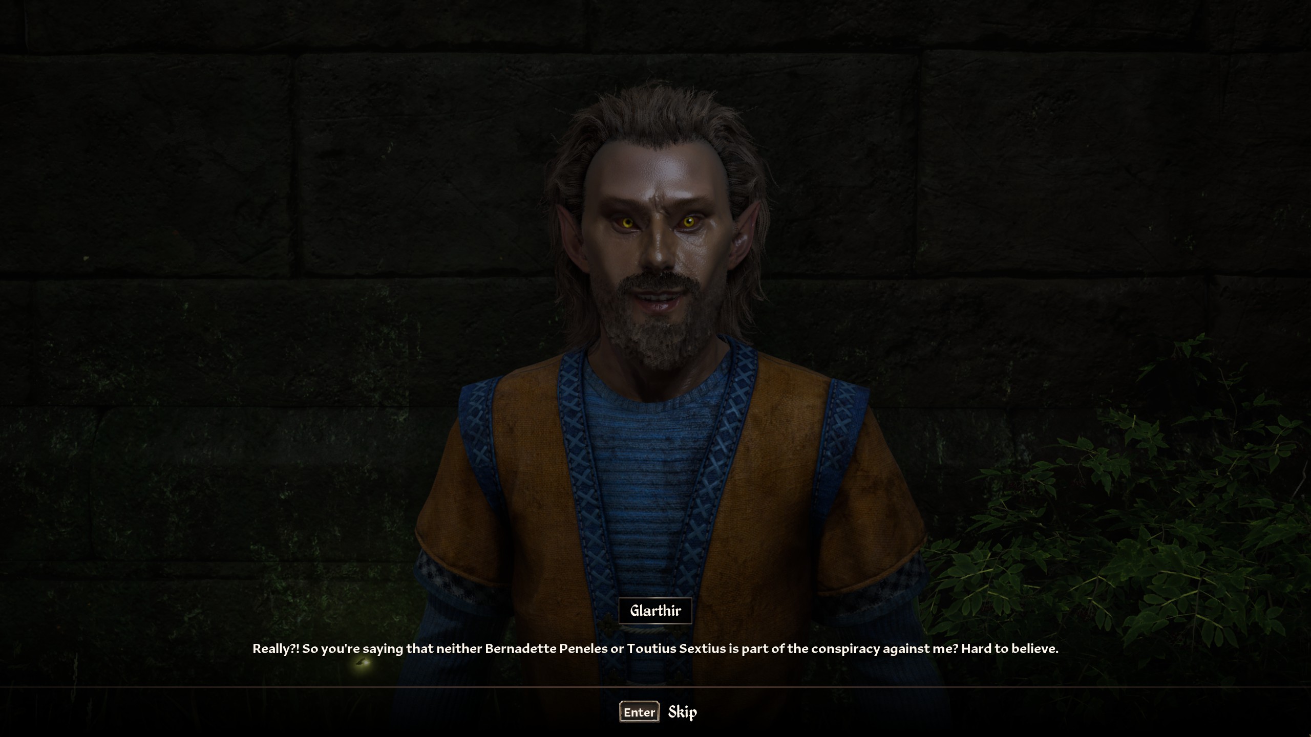 Oblivion Paranoia quest - Glarthir talking