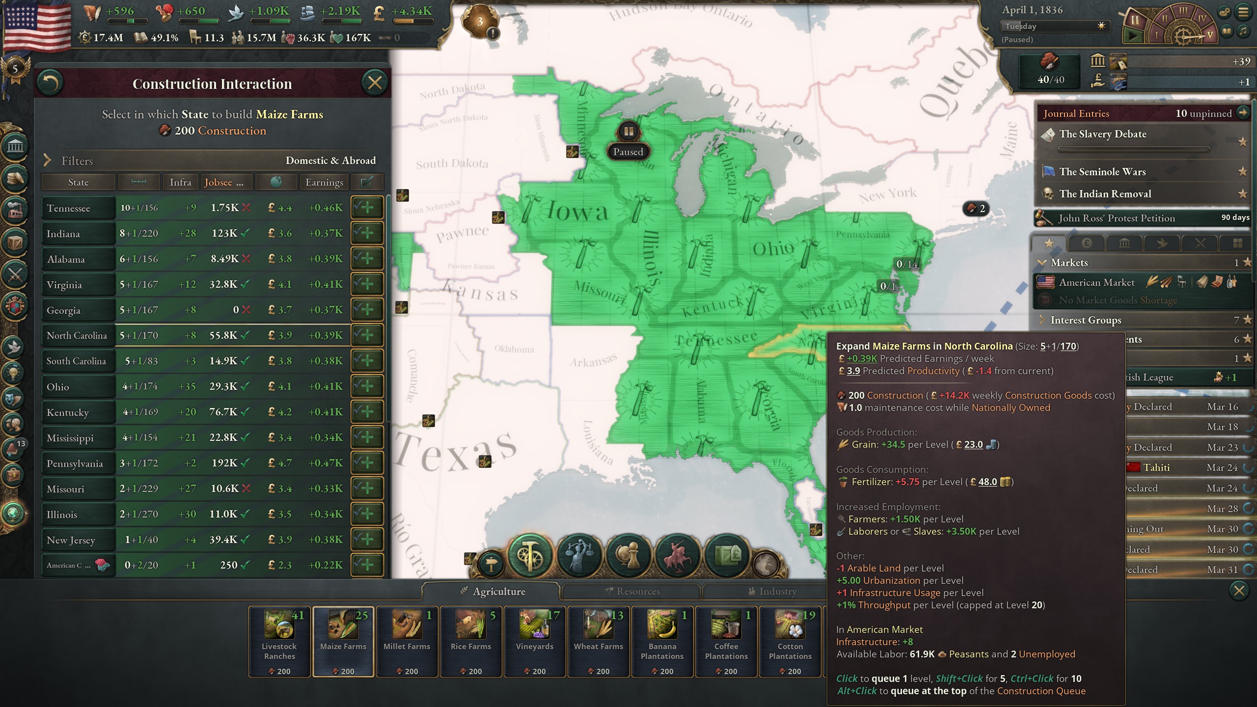 Building many maize farms in Victoria 3.