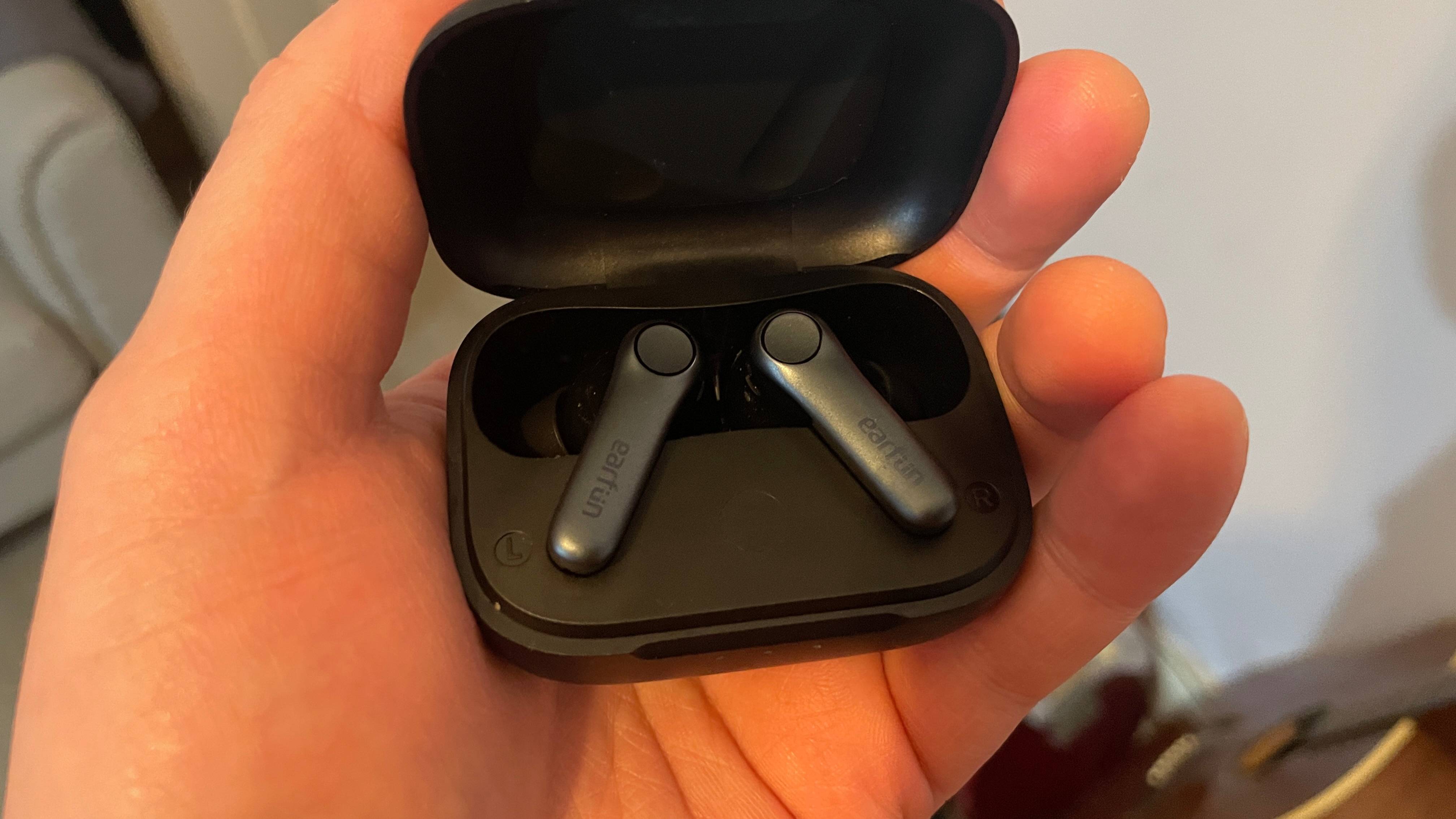 EarFun Air Pro 4 earbuds in-case and in-hand