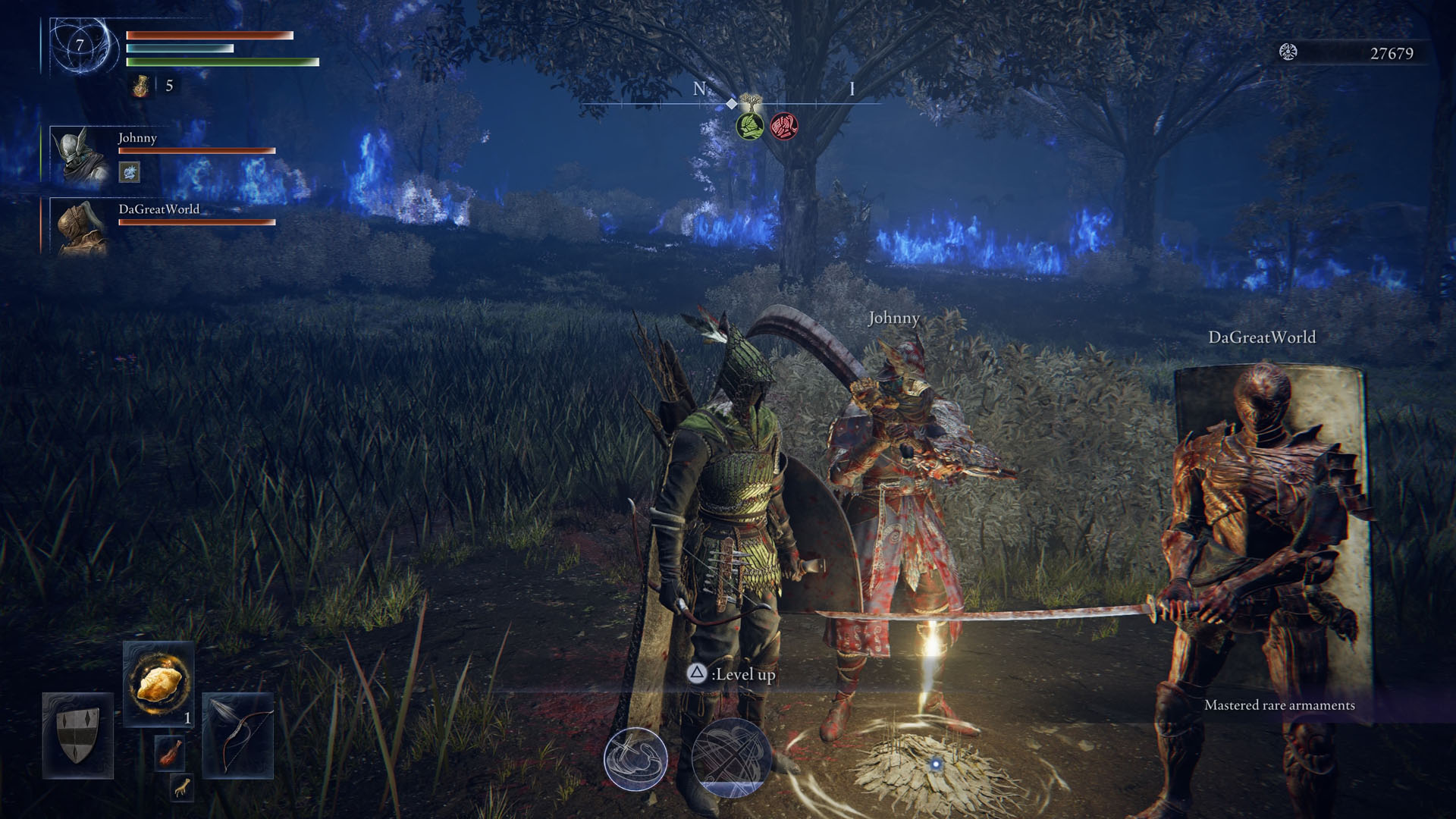 An Elden Ring Nightreign screenshot showing three characters in front of a Site of Grace. An Elden Ring Nightreign screenshot showing three characters in front of a Site of Grace.