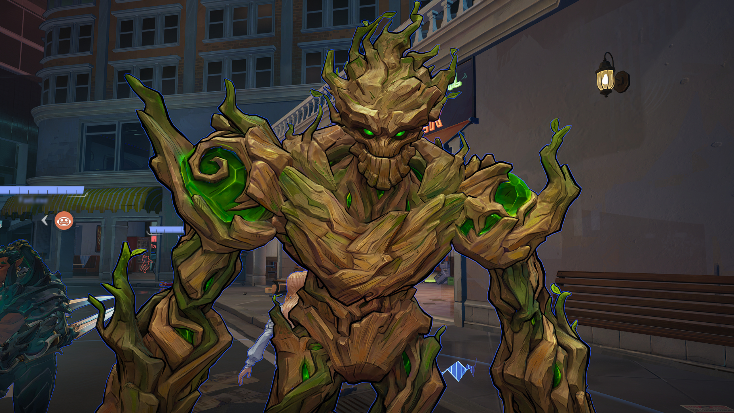 Marvel Rivals Season 2.5 release date - Groot walking down a street directly towards the camera.