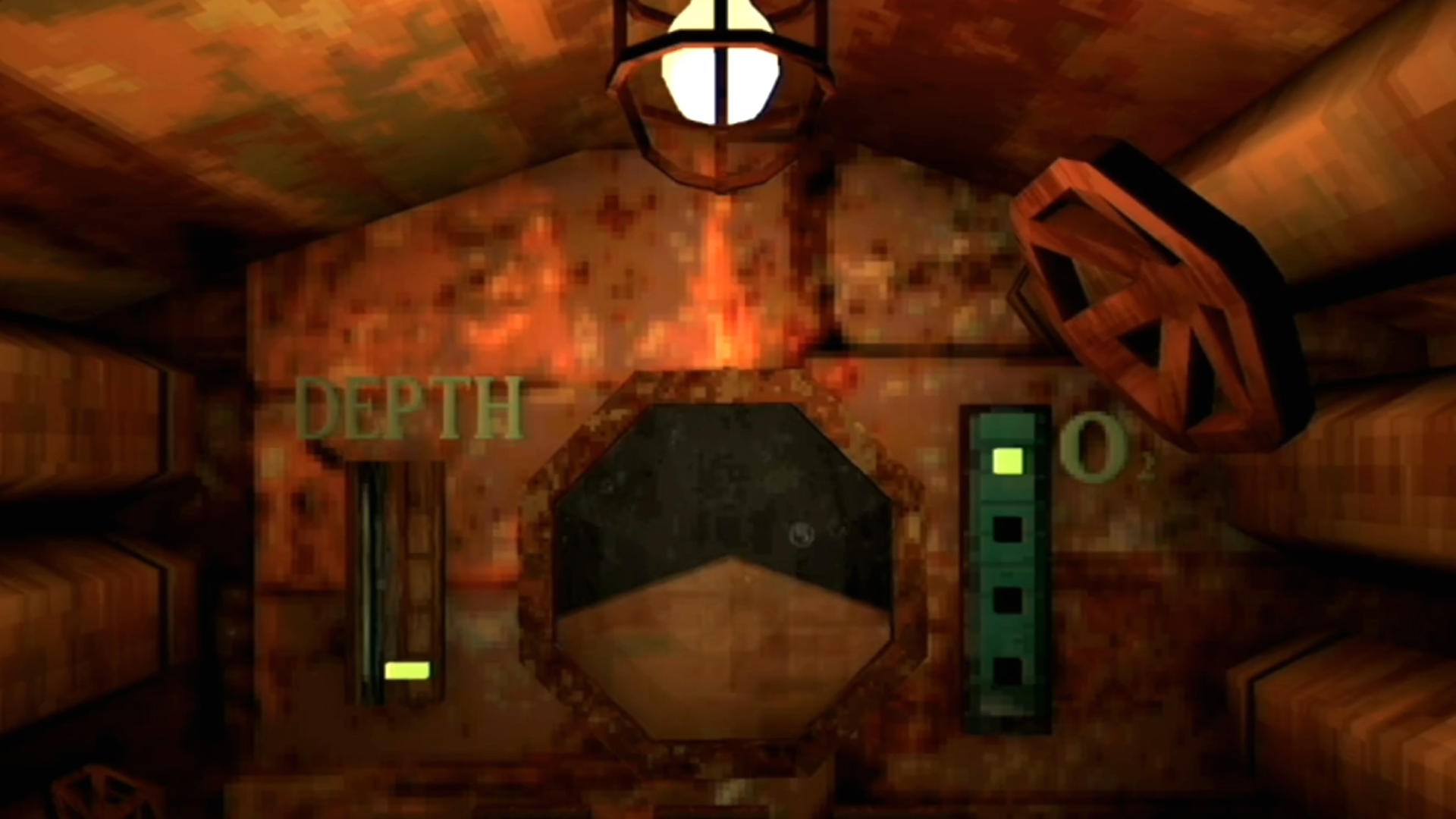 An image of the inside of a submersible in David Szymanski's horror game, Iron Lung.
