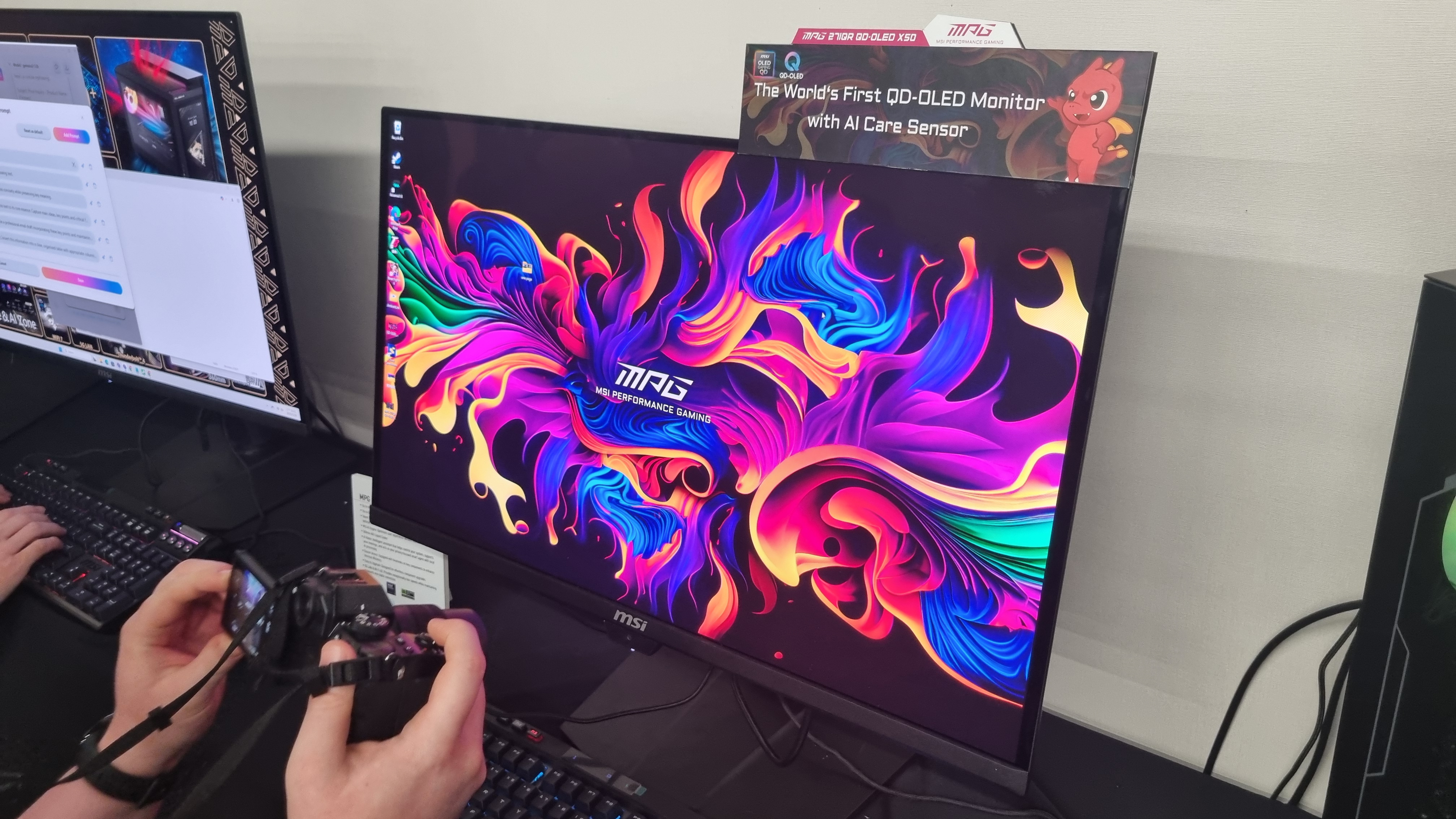 The MSI MPG 271QR QD-OLED X50 with an annoying camera in the way