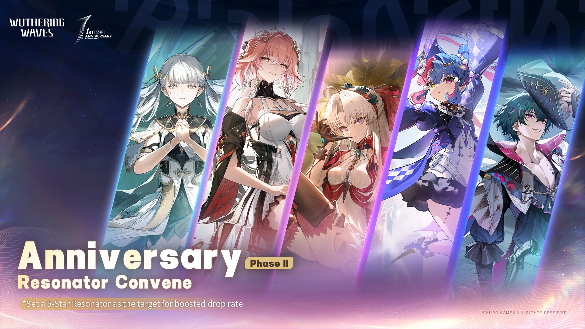 Wuthering Waves banner details for Anniversary Resonator Convene